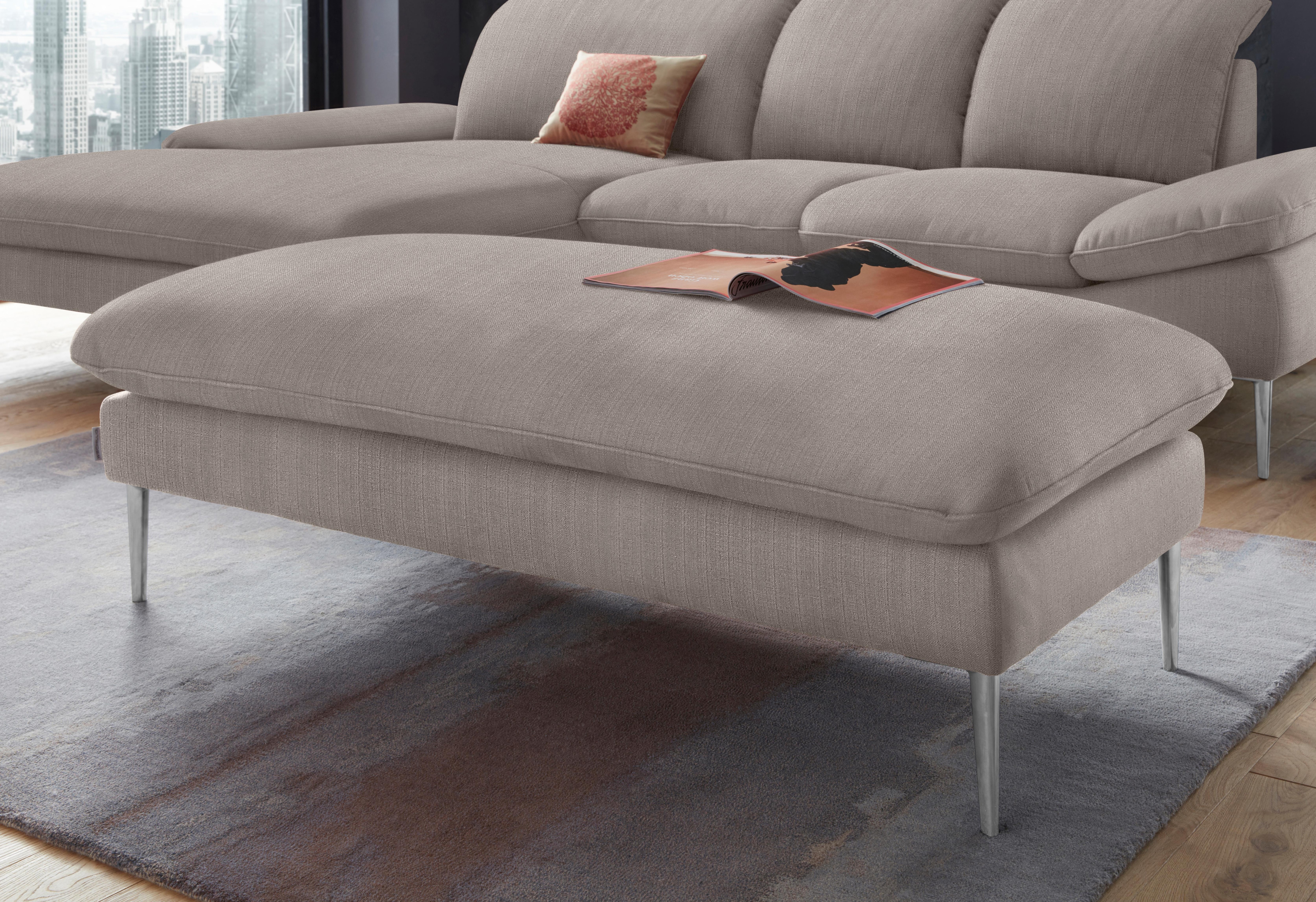 W.SCHILLIG Hocker "enjoy&MORE" Füße Chrom glänzend, Breite 151 cm