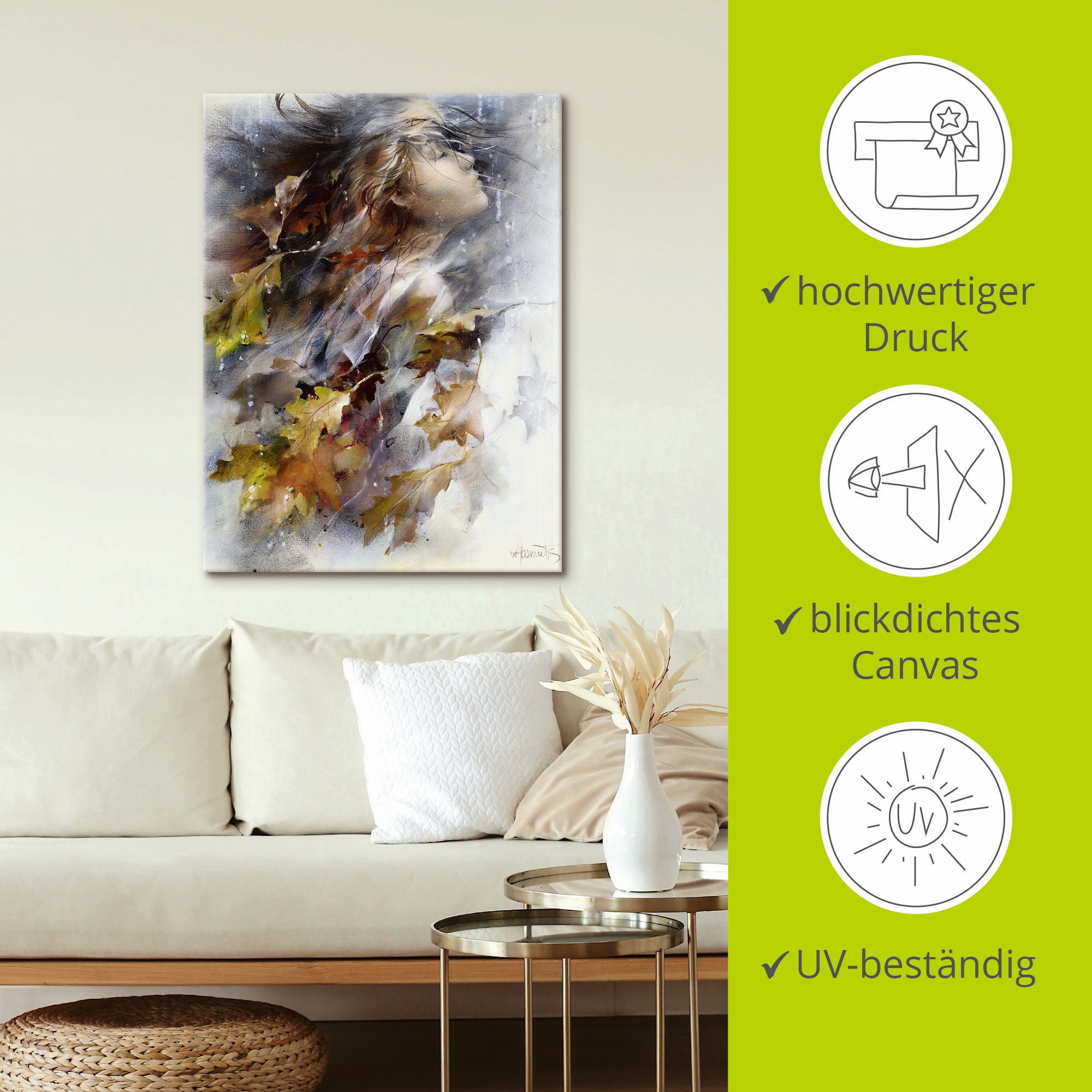 Artland Wandbild »Herbst«, Frau, (1 St.), als Leinwandbild, Poster, Wandaufkleber in verschied. Größen