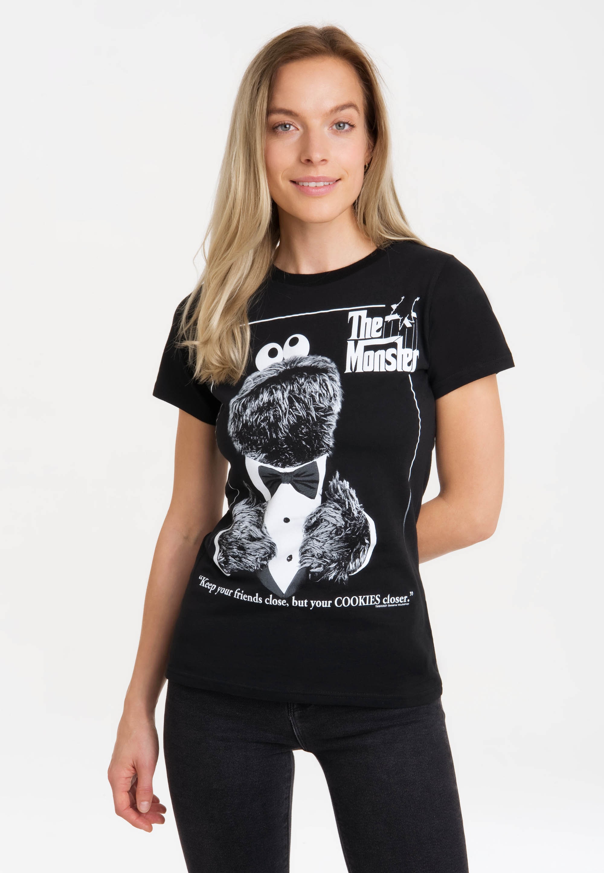 LOGOSHIRT T-Shirt »Sesamstrasse - Krümelmonster Pate«, mit lizenziertem Print