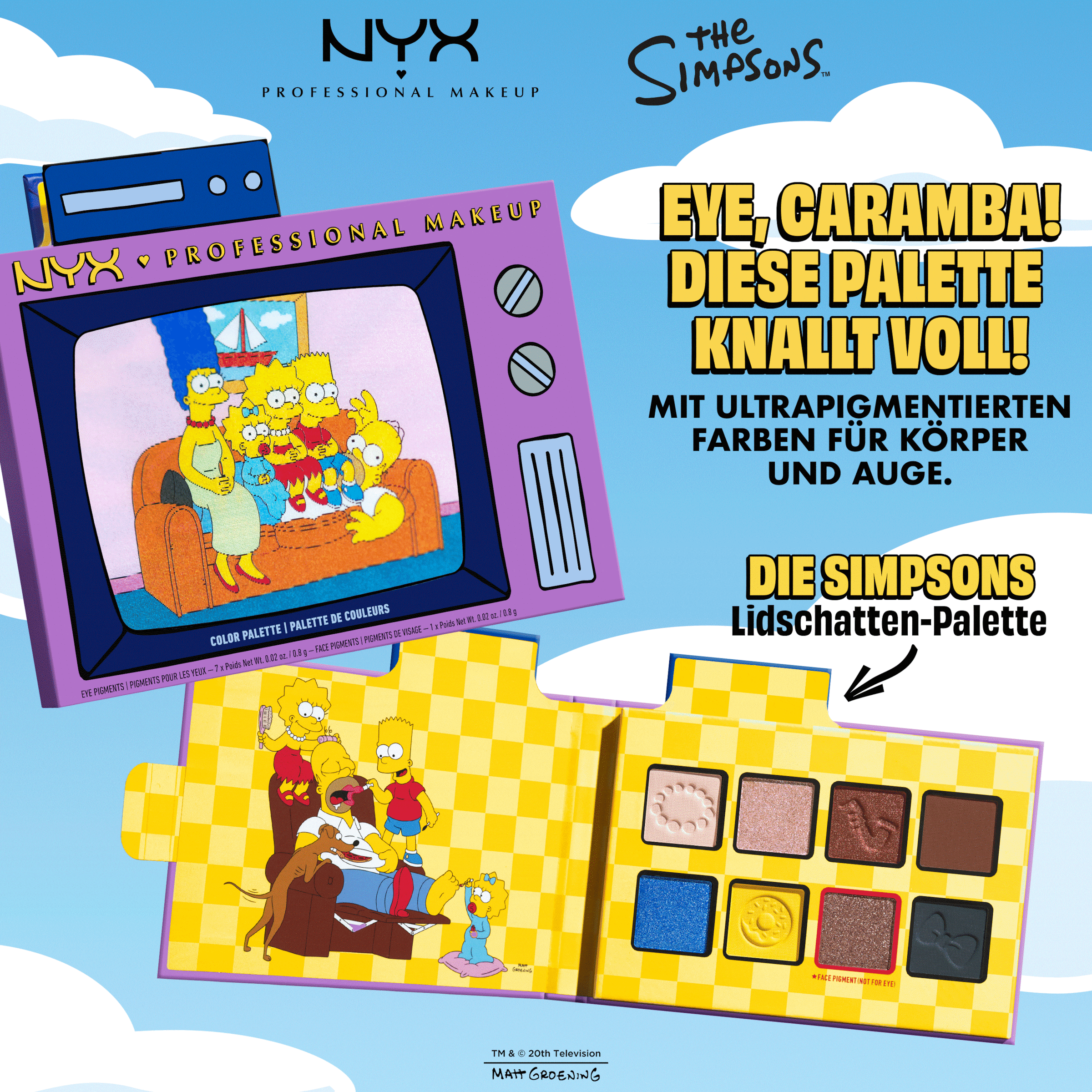 NYX PROFESSIONAL MAKEUP Lidschatten-Palette »FAMILIE SIMPSON COLOR PALETTE«