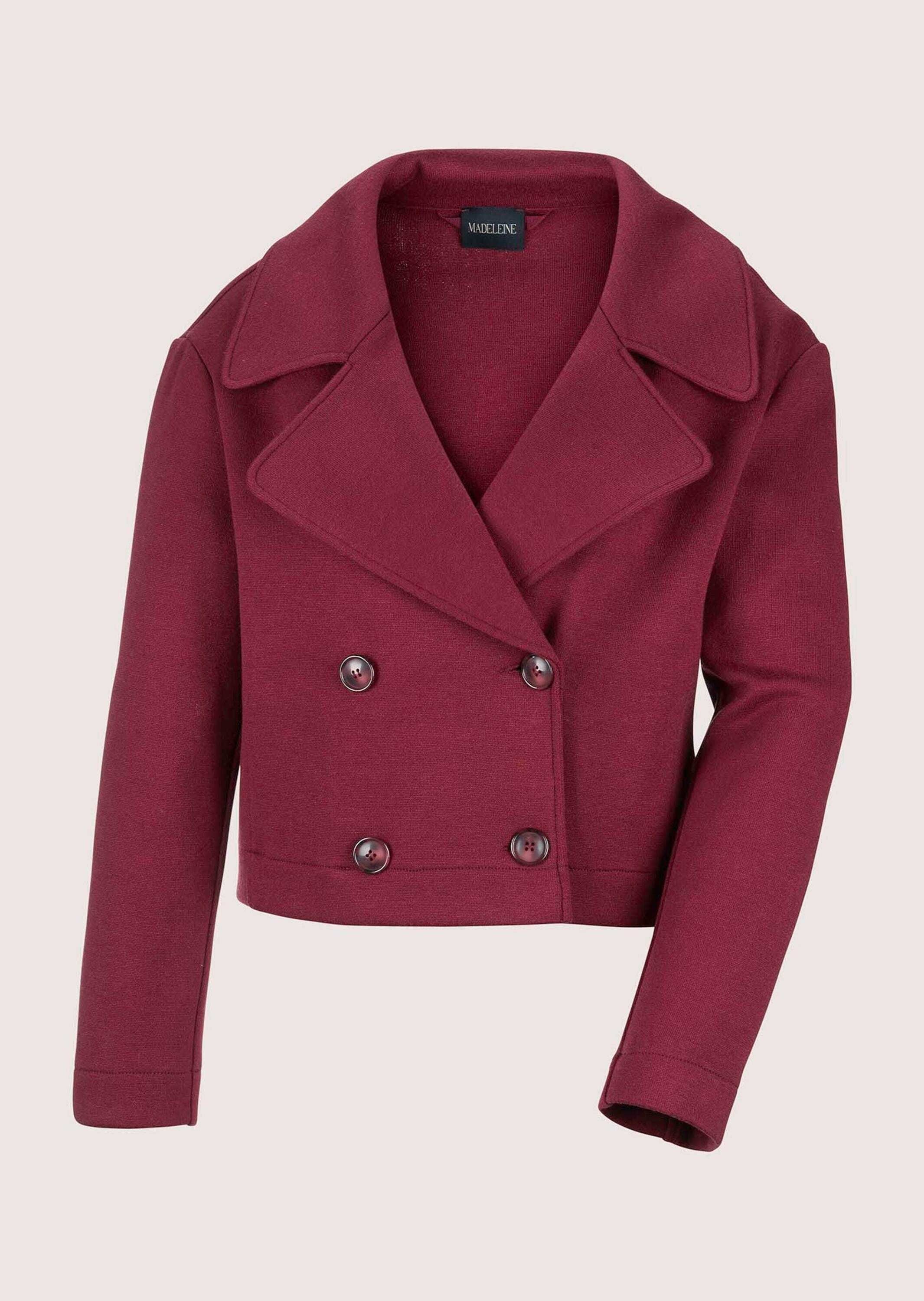MADELEINE Jerseyblazer "Blazer Zweireihiger Kurzblazer mit Revers"