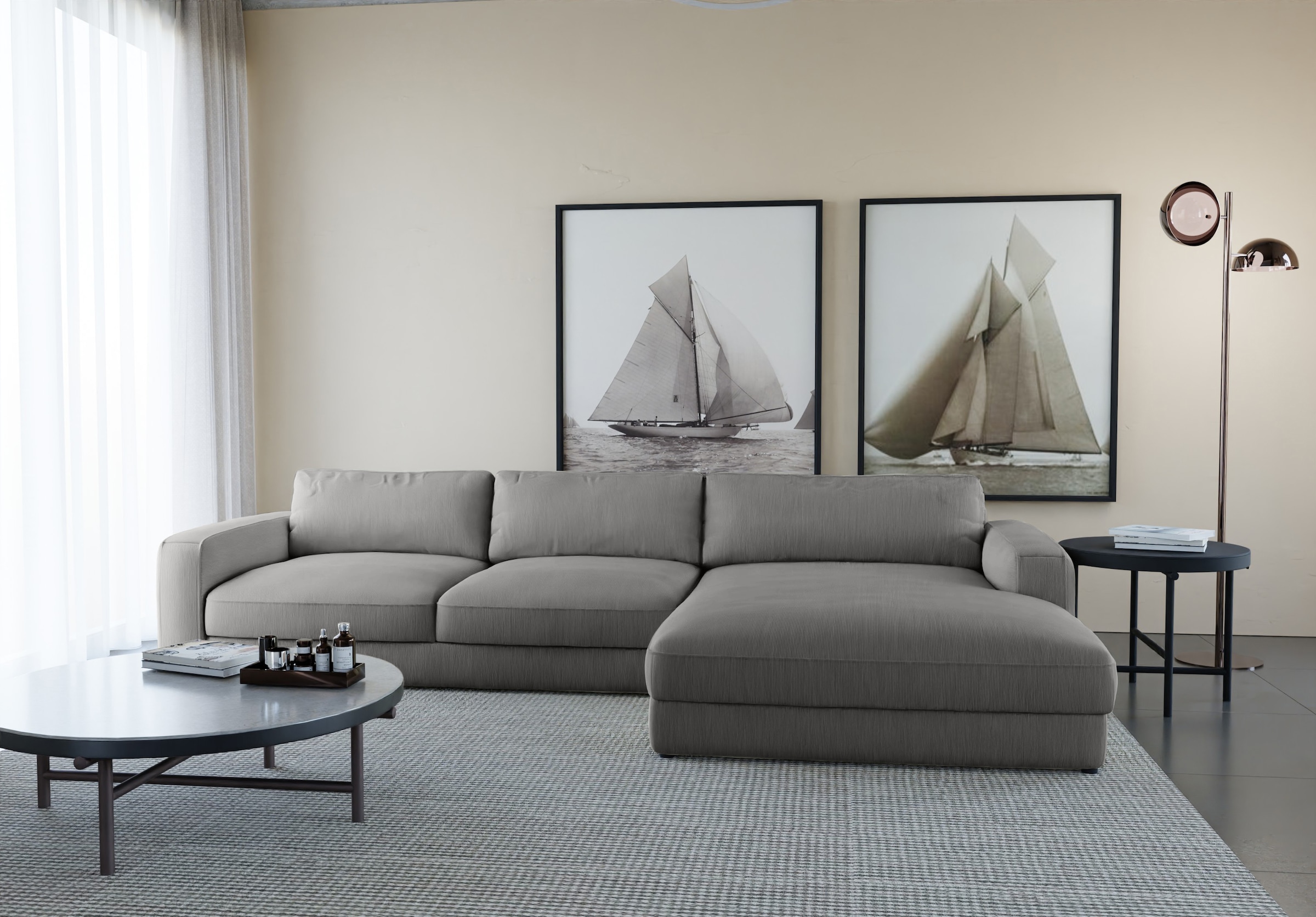 Home affaire Ecksofa "Bloomfield, bequem und elegant, Breite 303cm, L-Form" mit Bettfunktion und Bettkasten, Unser Dauertiefpreis