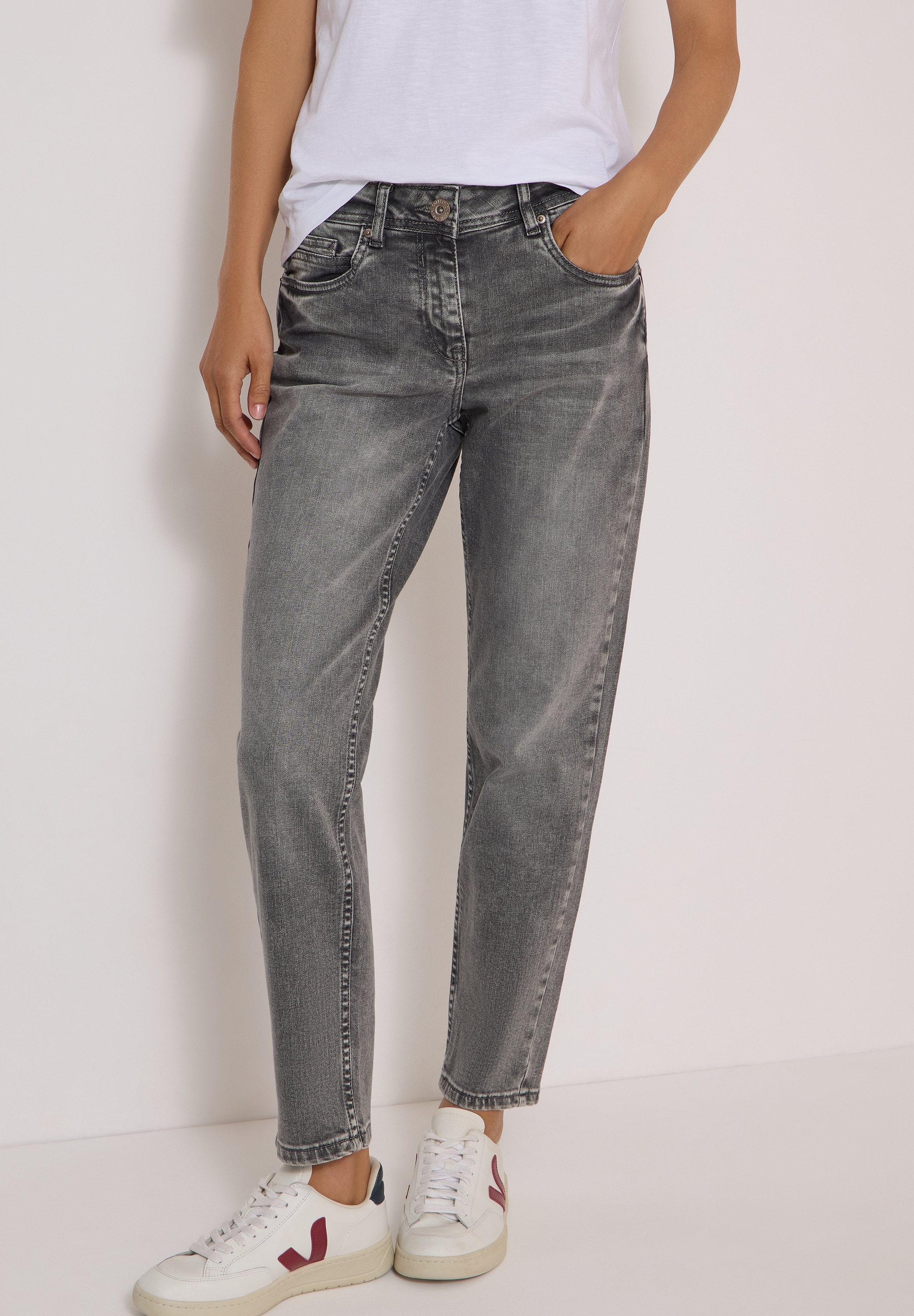 Cecil Regular-fit-Jeans mit hellgrauer Waschung