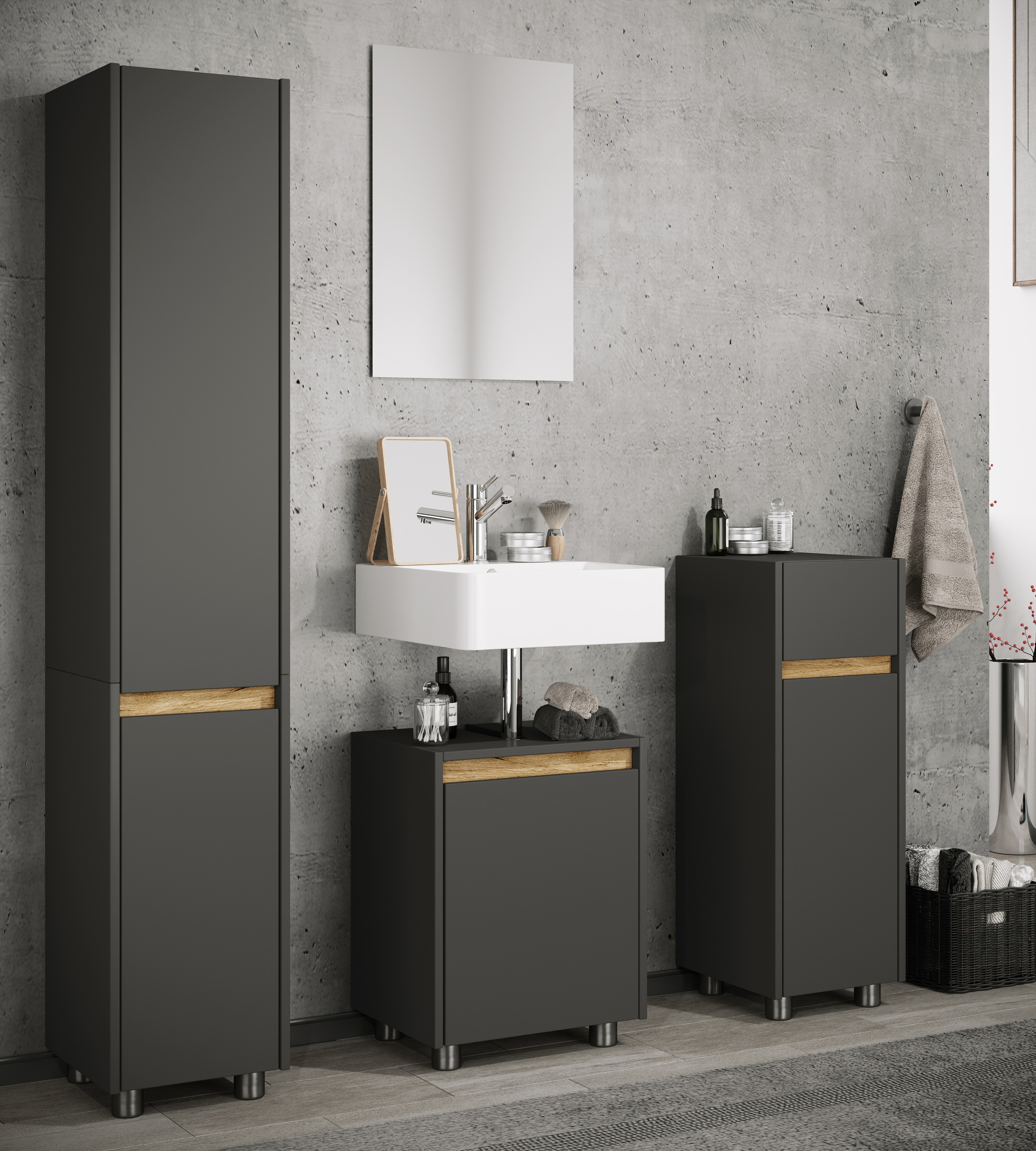 VCM Midischrank "Midischrank mit Schublade Drehtür Cosila 85x30x32" 1 Stk. günstig online kaufen