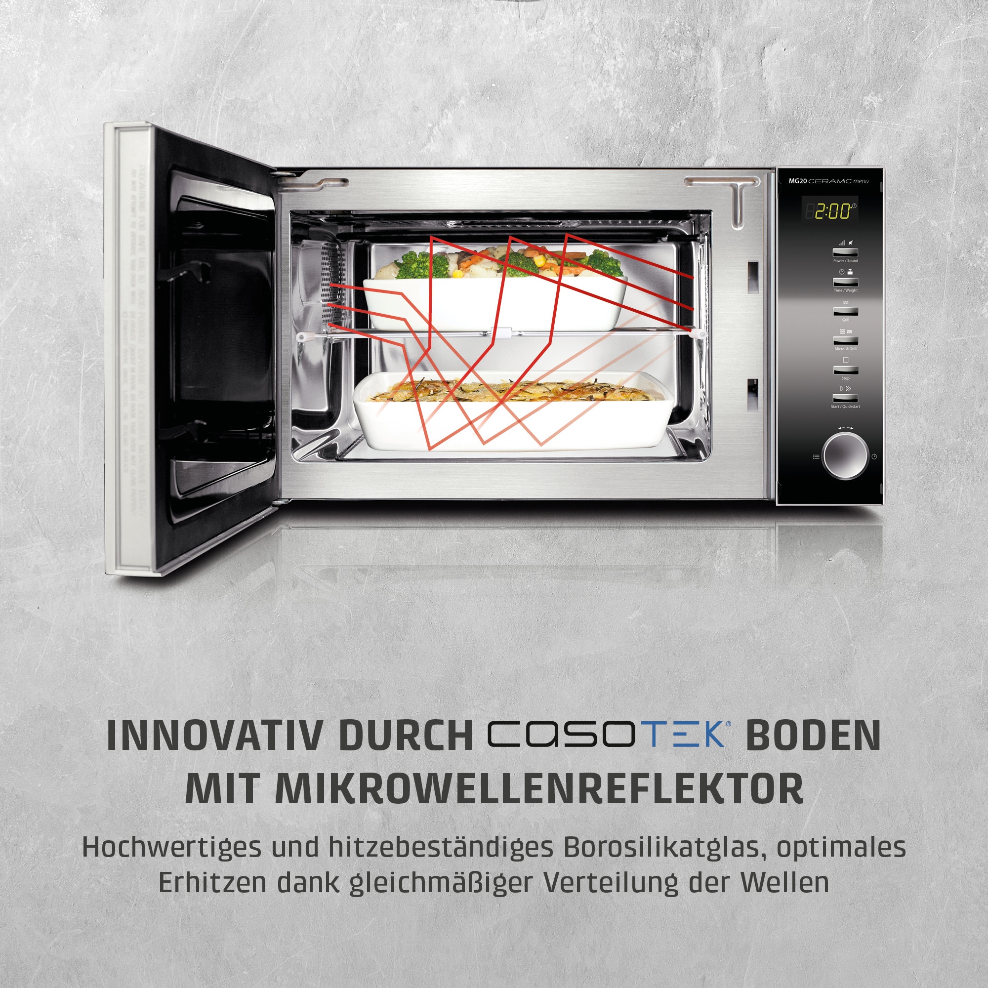 Caso Mikrowelle »3323 MG 20 Ceramic menu« Grill 800 W Mikrowelle + Grill