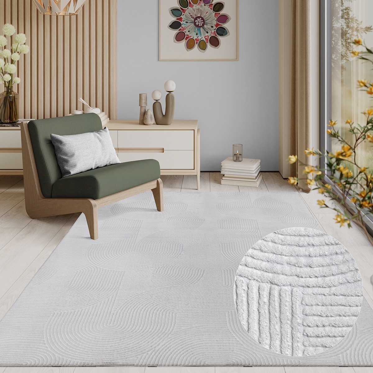 the carpet Teppich "Rio" rechteckig 8 mm Höhe weicher Wohnzimmer Teppich rutschfest 3D-Optik