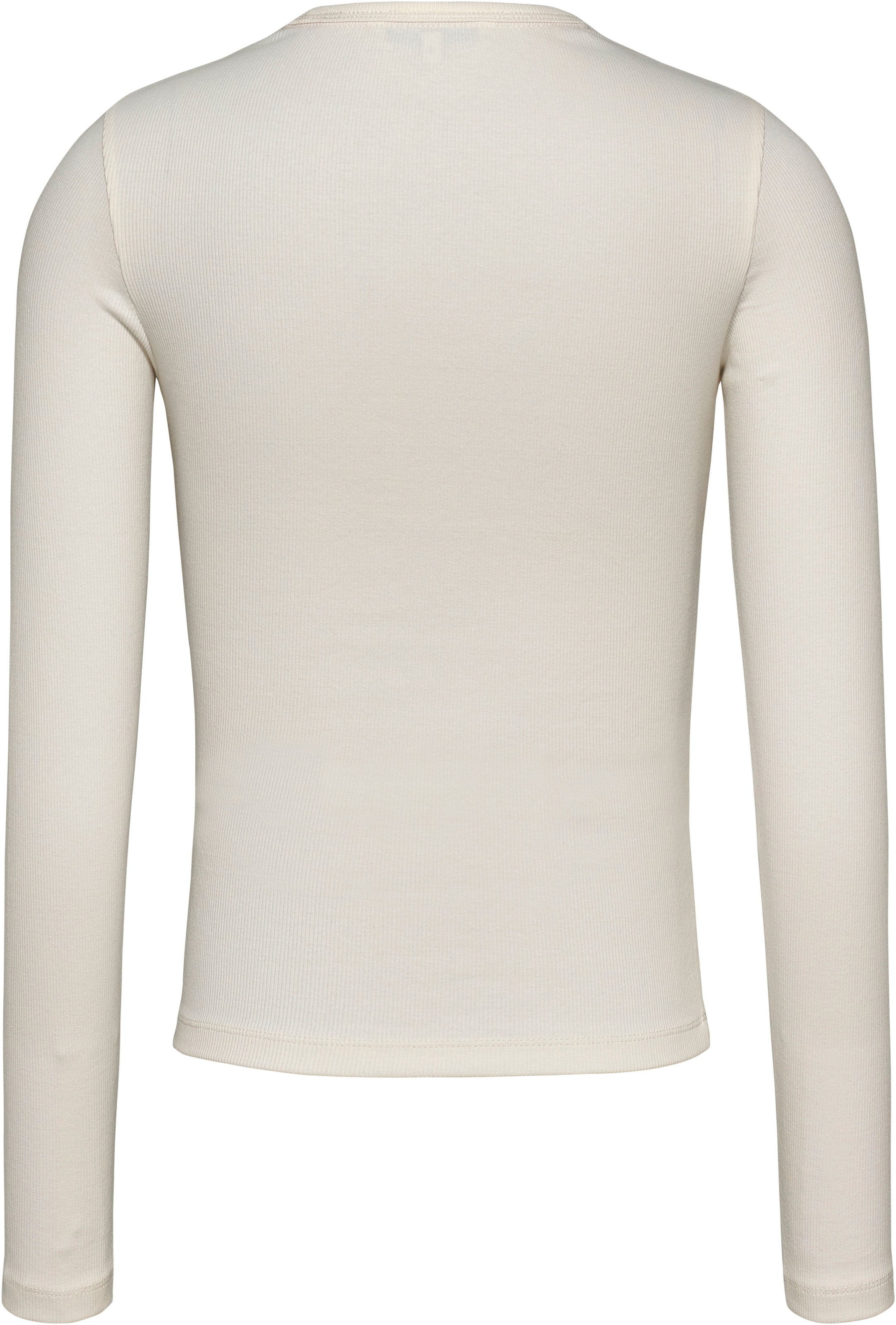 Tommy Jeans Langarmshirt »Slim Essential Rib Longsleeve Rippshirt«, mit Logostickerei