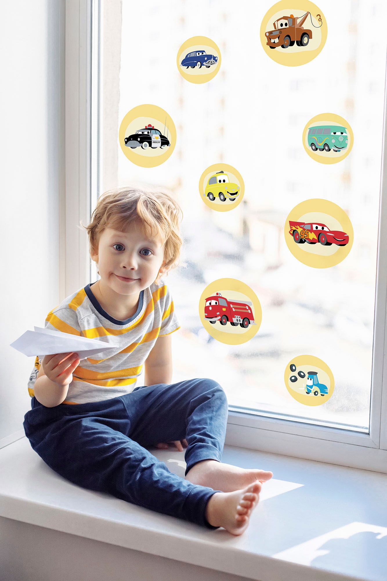 Komar Fensterbild "Cars Ka-Chow Bubbles - Größe 30 x 30 cm, 2 Bogen" Fenste günstig online kaufen