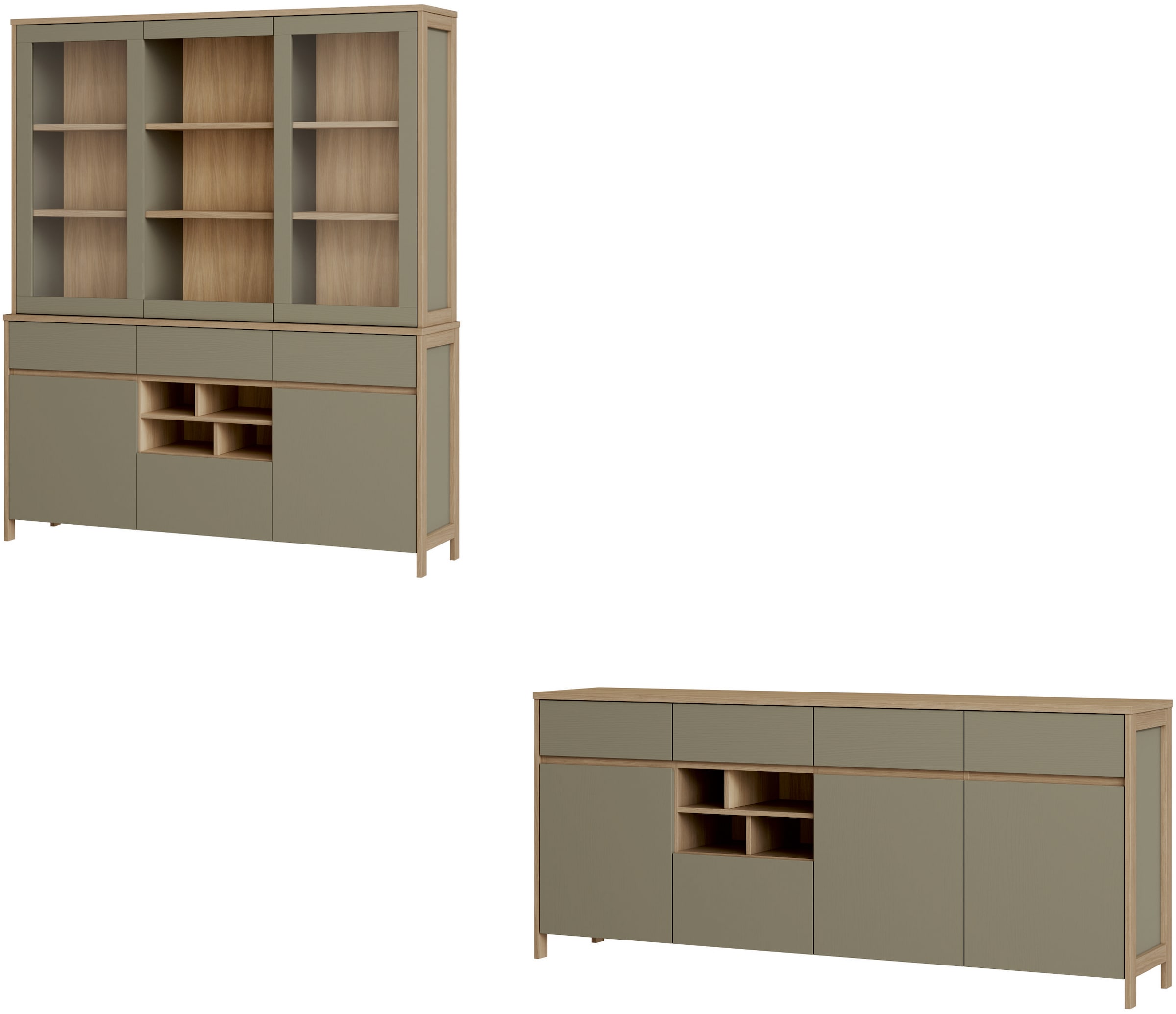 Home affaire Wohnwand »Stranda, moderne Anbauwand, Komplettset im Scandi-Style«, (2 St.), enthält Sideboard und Buffet, ausreichend Stauraum