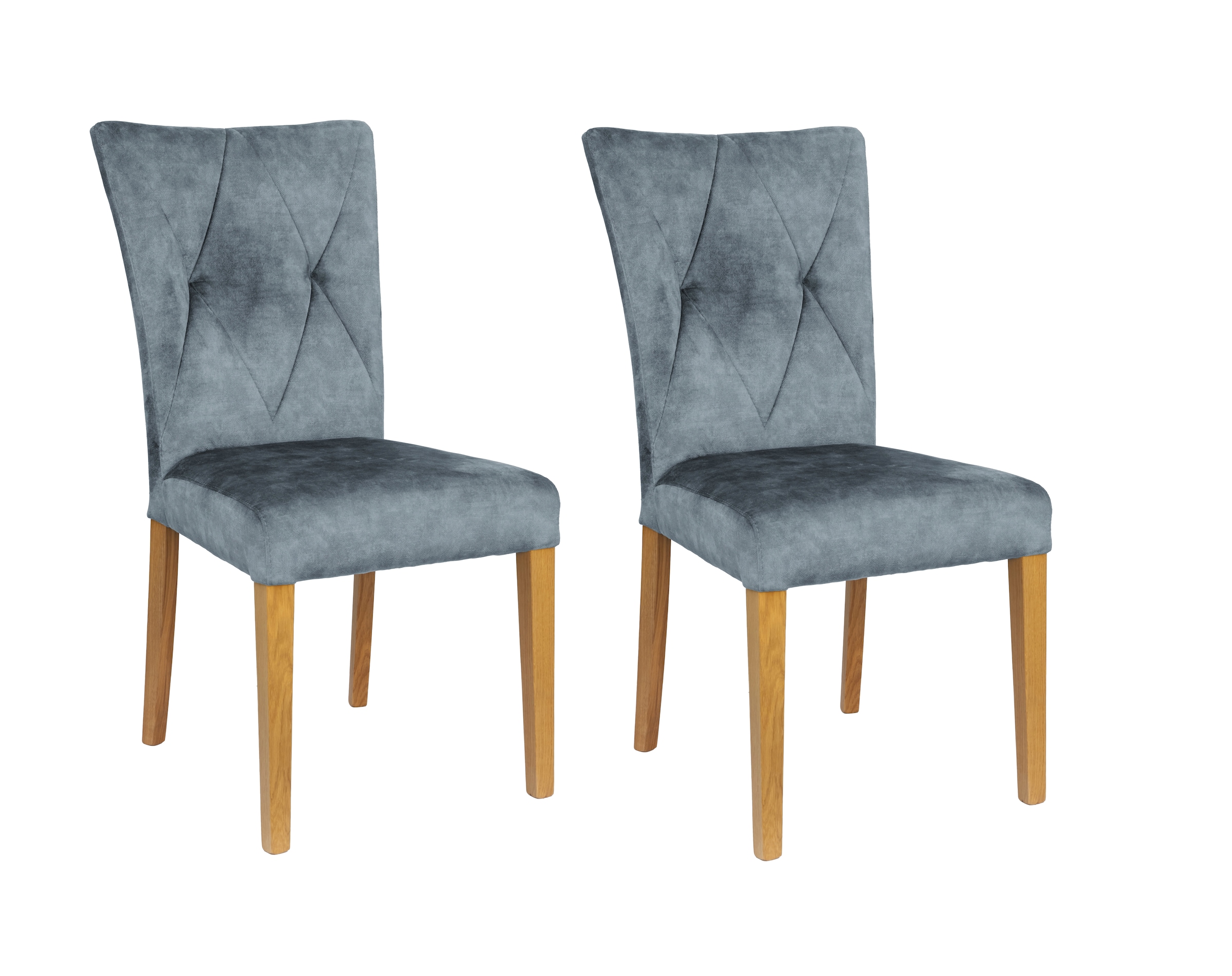Home affaire 4-Fußstuhl "Diamond" (Set) 2 Stk. Samtvelours Sitz und Ruecken günstig online kaufen