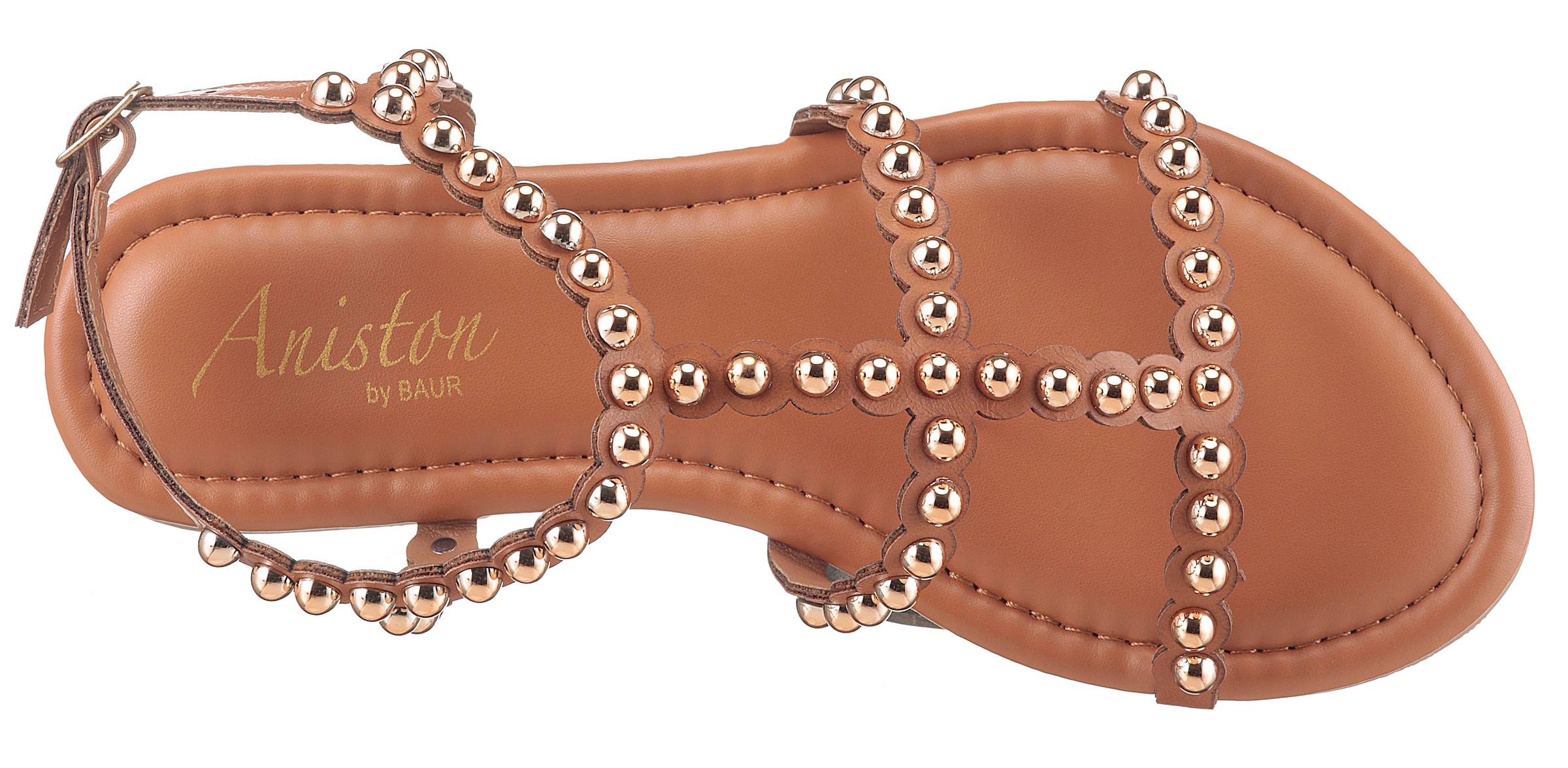 Aniston SHOES Riemchensandale, Sommerschuh, Sandale, Blockabsatz, Zierperlen - NEUE KOLLEKTION