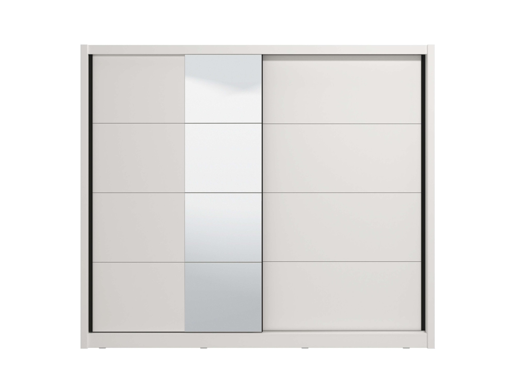 INOSIGN Schwebetürenschrank »Albi, Schlafzimmerschrank, Wäscheschrank in cashmere oder weiß«, Kleiderschrank mit Spiegel MIT Innenausstattung,FSC®-zertifiziert