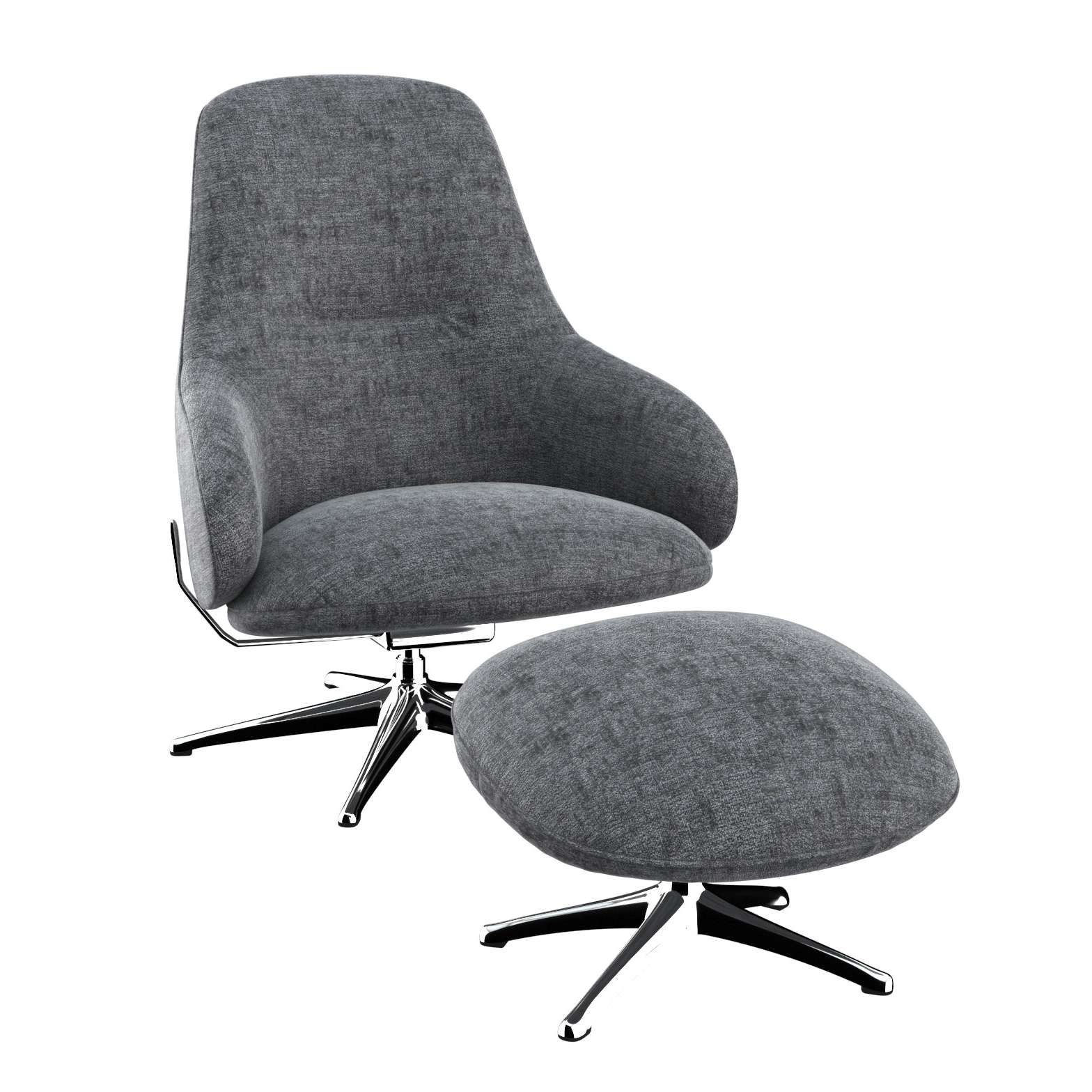 FLEXLUX Drehsessel »Falcone, TV-Loungesessel, Fernsehsessel, Polstersessel,«, Liegefunktion, drehbar, Fuß Alu