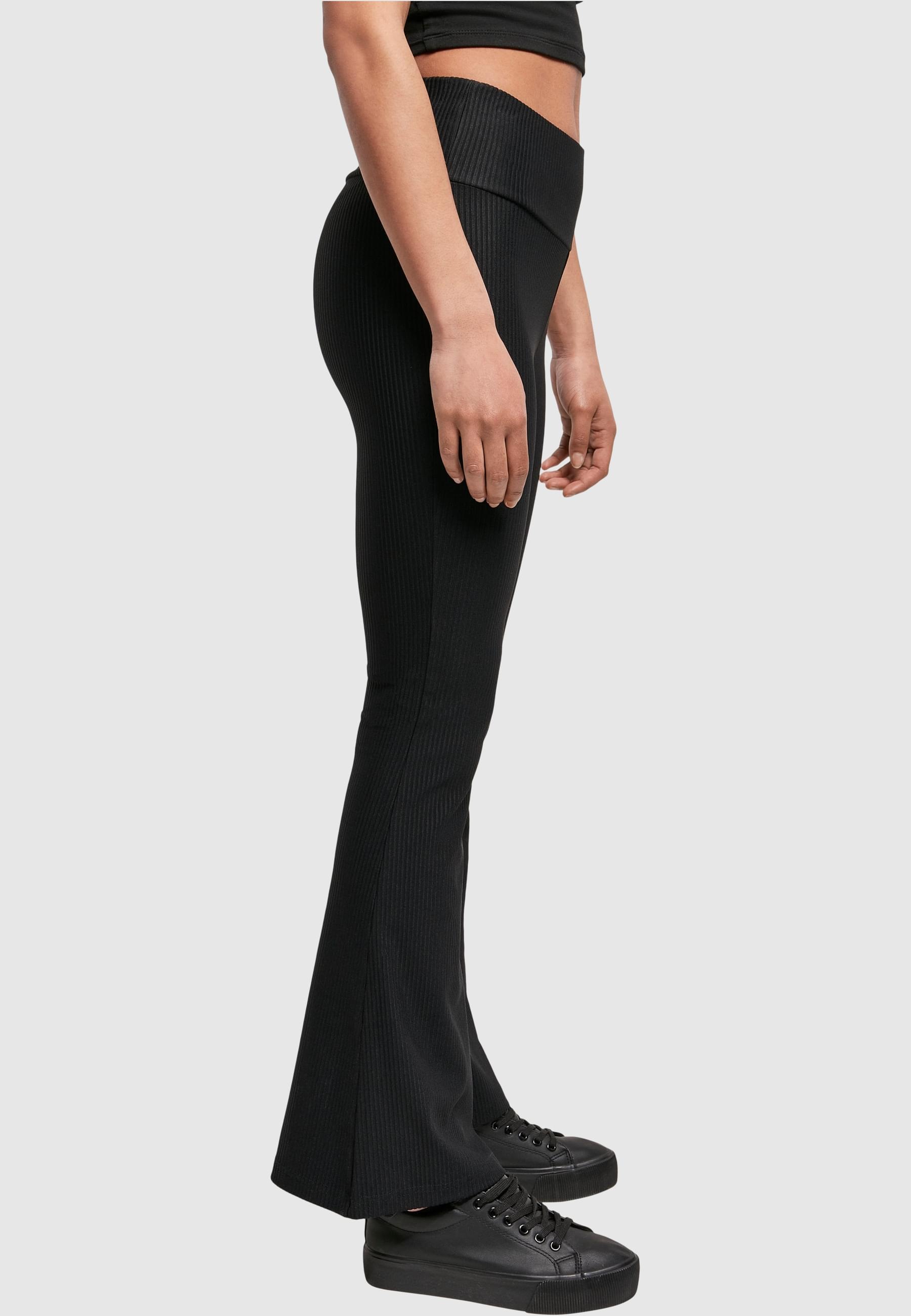 URBAN CLASSICS Leggings »Urban Classics Damen Ladies High Waist Rib Boot Cut Leggings«, (1 tlg.)