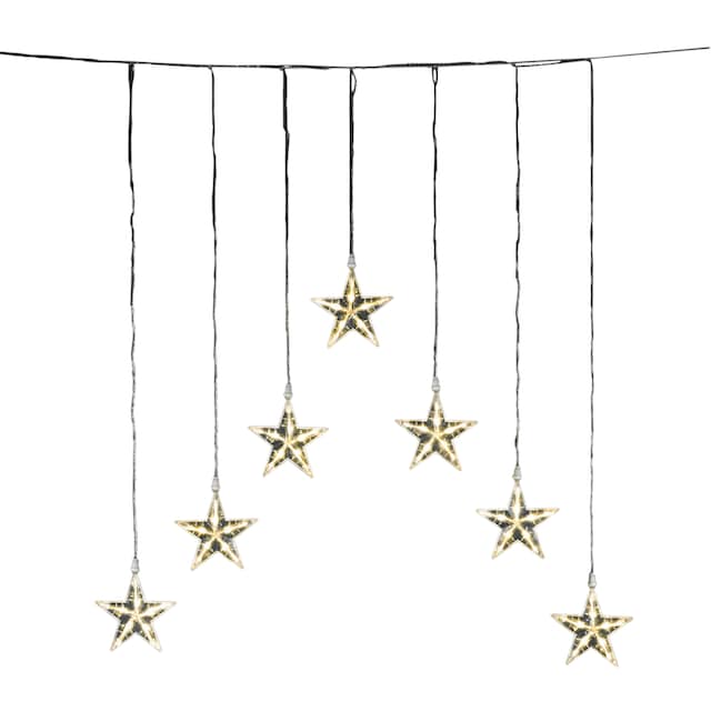 KONSTSMIDE LED-Lichtervorhang »Weihnachtsdeko aussen«, mit 7 Sternen, 35  warmweiße Dioden, transparentes Kabel kaufen | BAUR