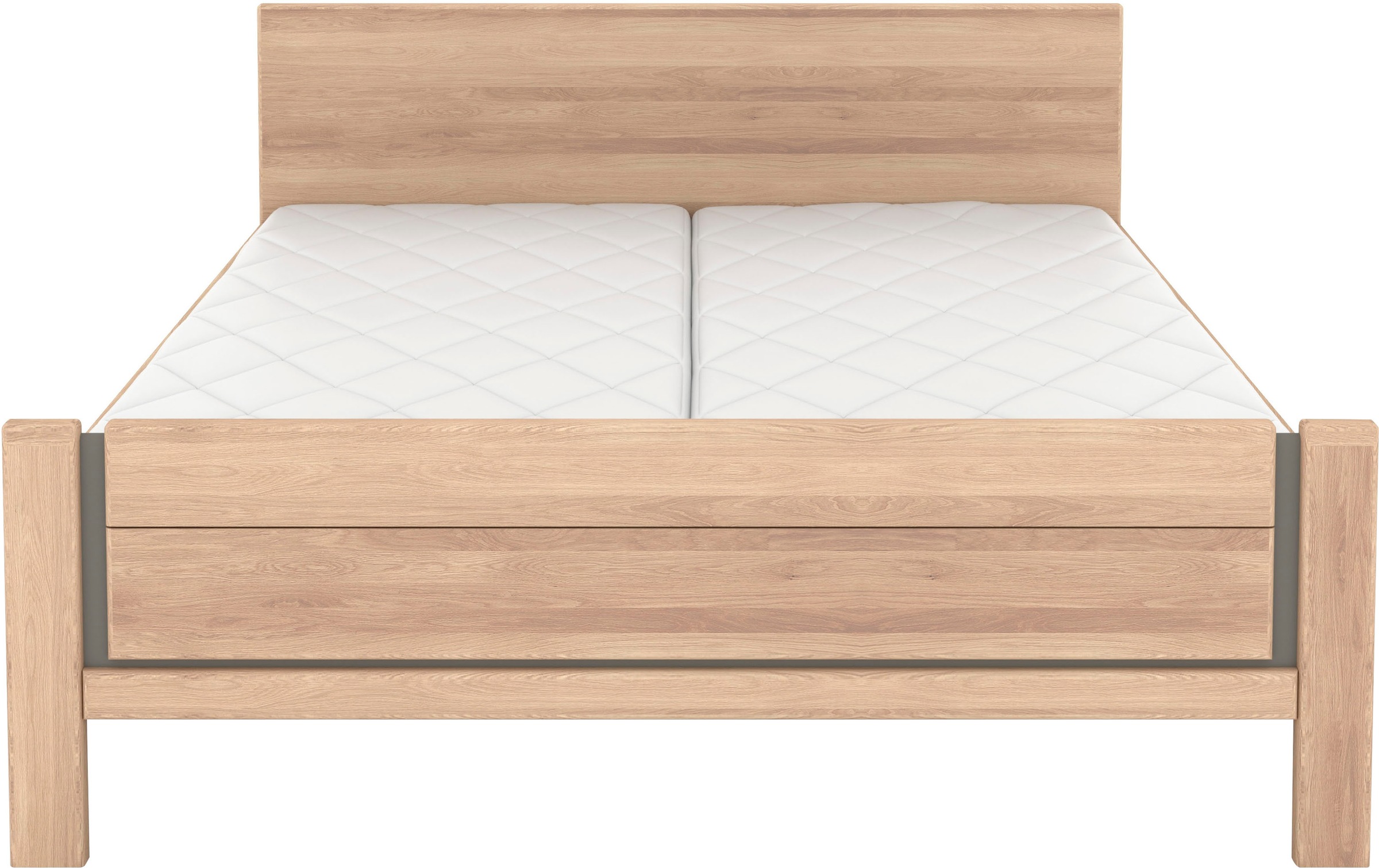 Musterring Holzbett »Sorrent, Bettgestell, Bettrahmen, teilmassiv Eiche«, (MADE IN GERMANY), Eiche teilmassiv, Liegehöhenverstellung, Stollenfußteil