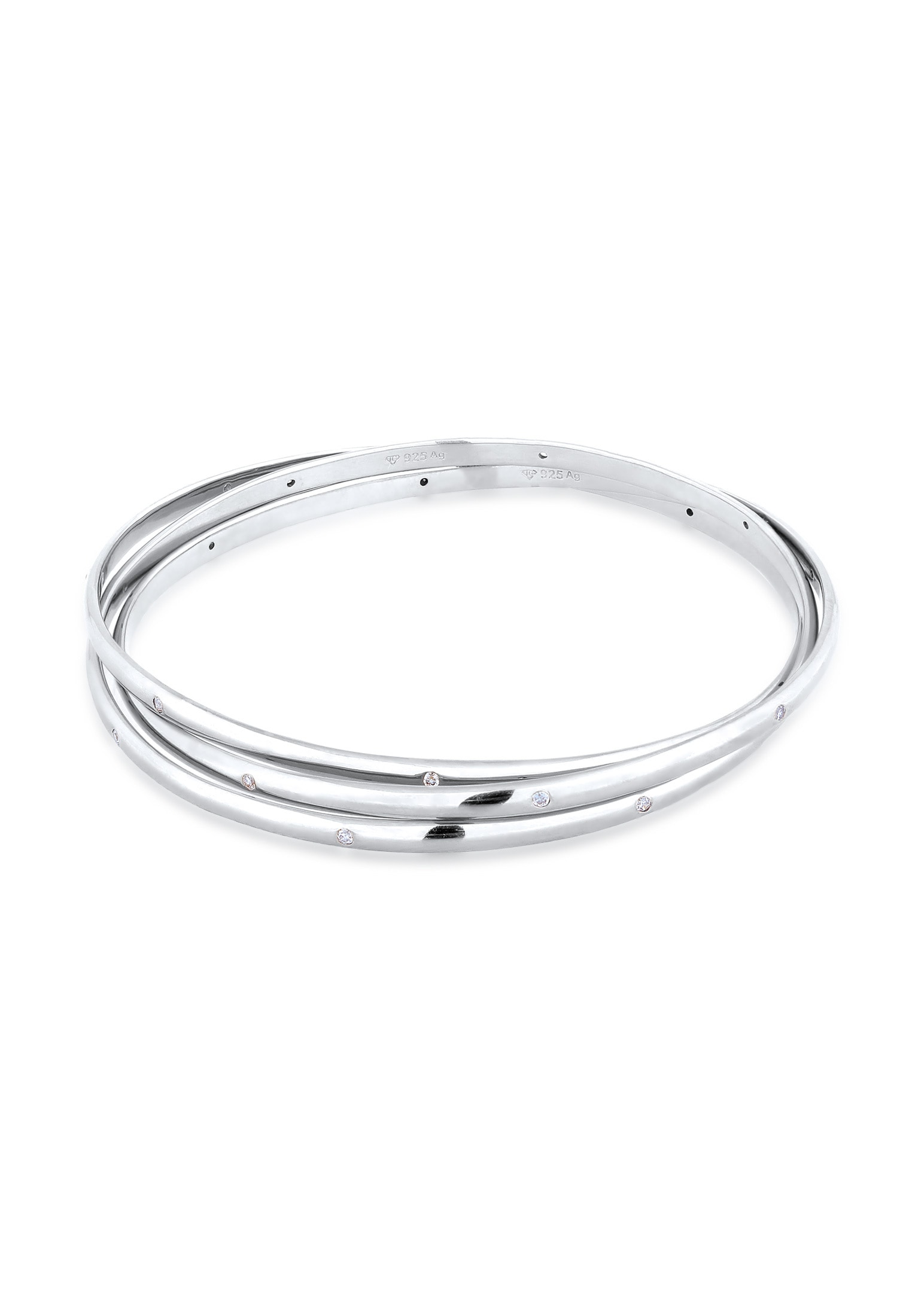 ELLI PREMIUM Damen Armreif "Armband Armreif Zirkonia Weiß 925 Sterling Silber", Silber 925 (Sterlingsilber), silber, Silber 925 (Sterlingsilber),
