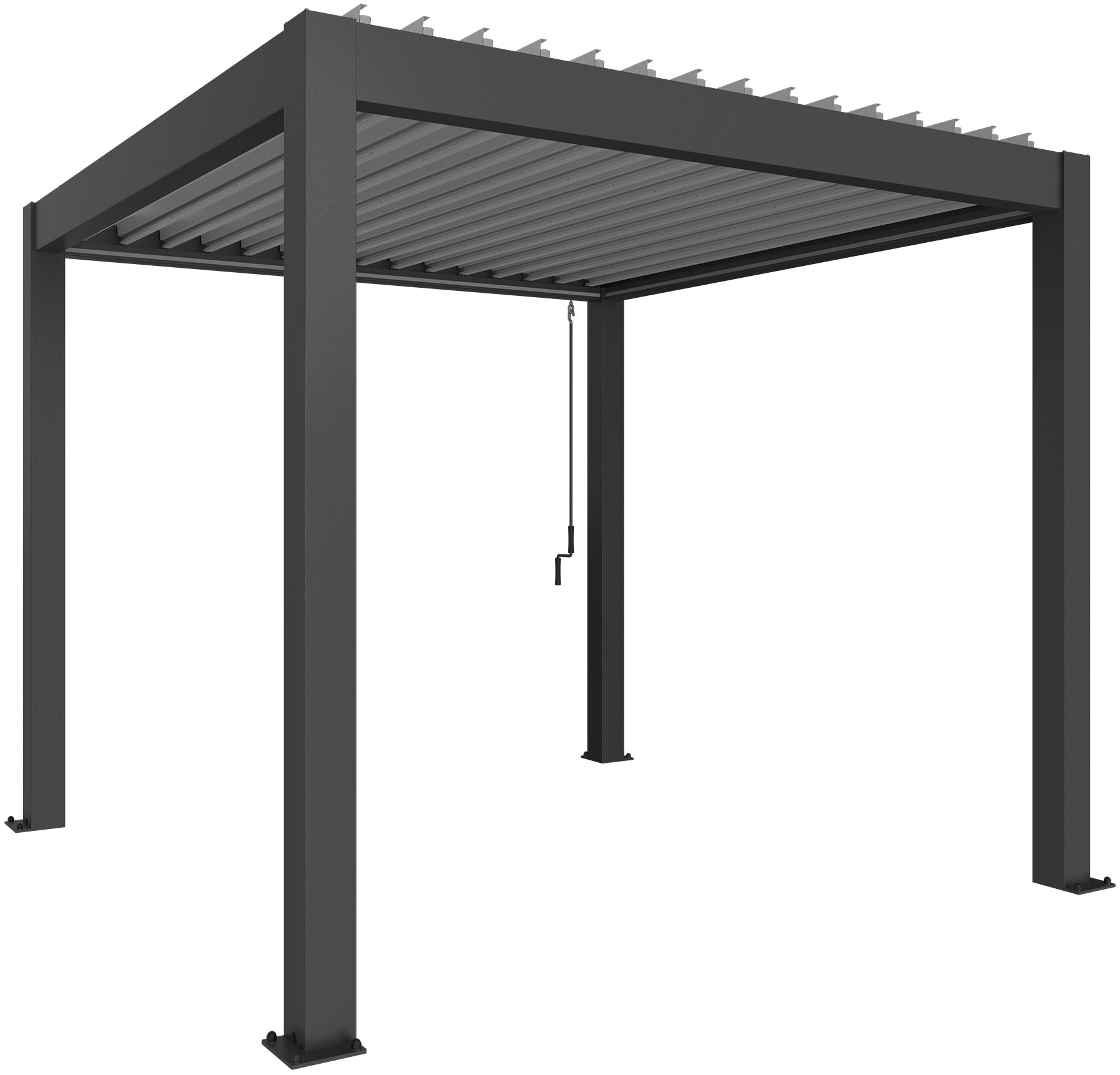 Pergola BIOHORT, B:312cm T:312cm, grau, Garten, Pergolen, "3x3 m, verschiedene Farben", 312x312x264 cm, ausgezeichnet mit dem Red Dot Design Award