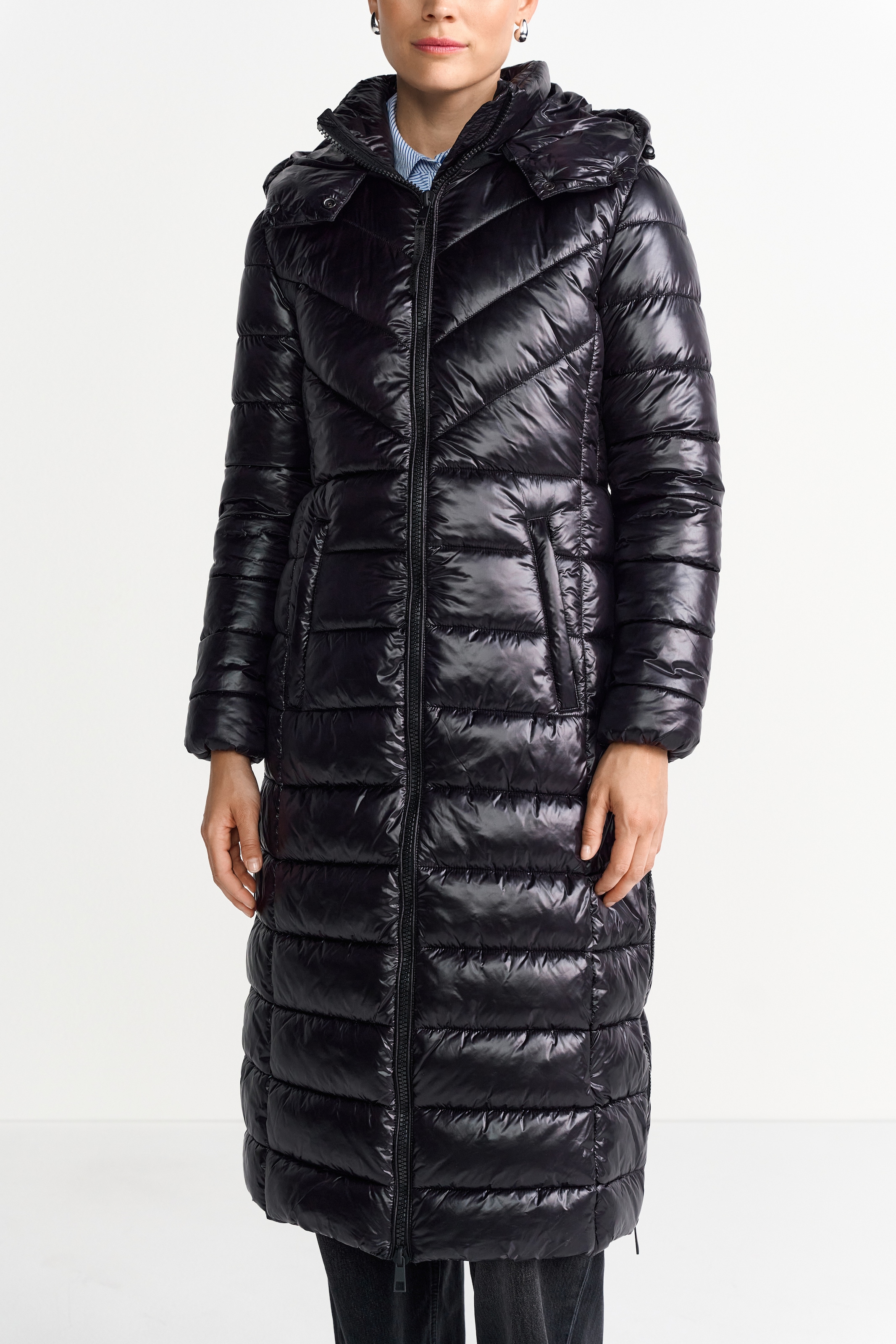 RICHROYAL Steppmantel, mit glänzenden Finish, slim fit, mit Reißverschlüsse günstig online kaufen