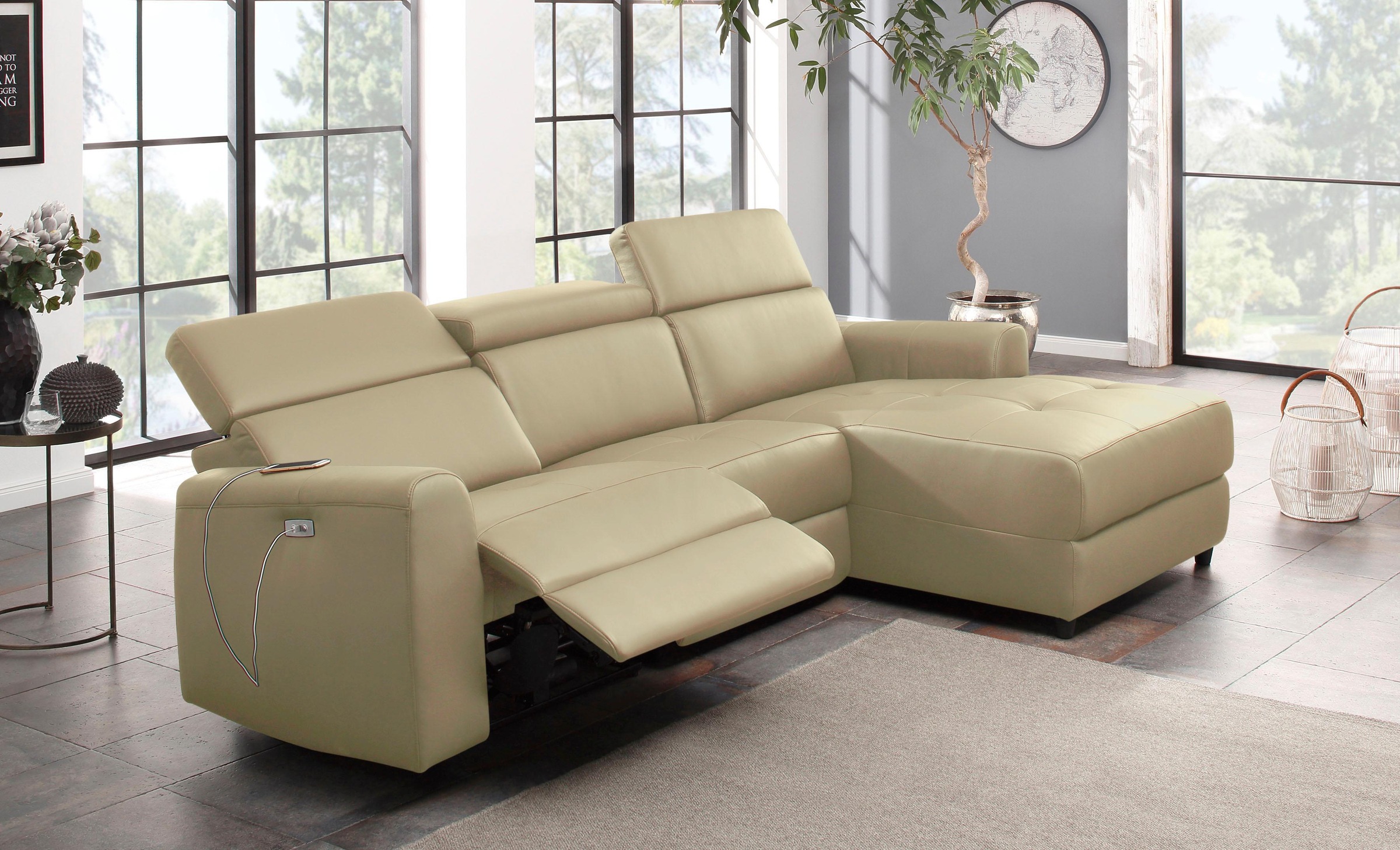 Home affaire Ecksofa »Sentrano, L-Form,«, 275 cm, man. o. elektr. Relaxfunktion und USB/Kopfverstellung