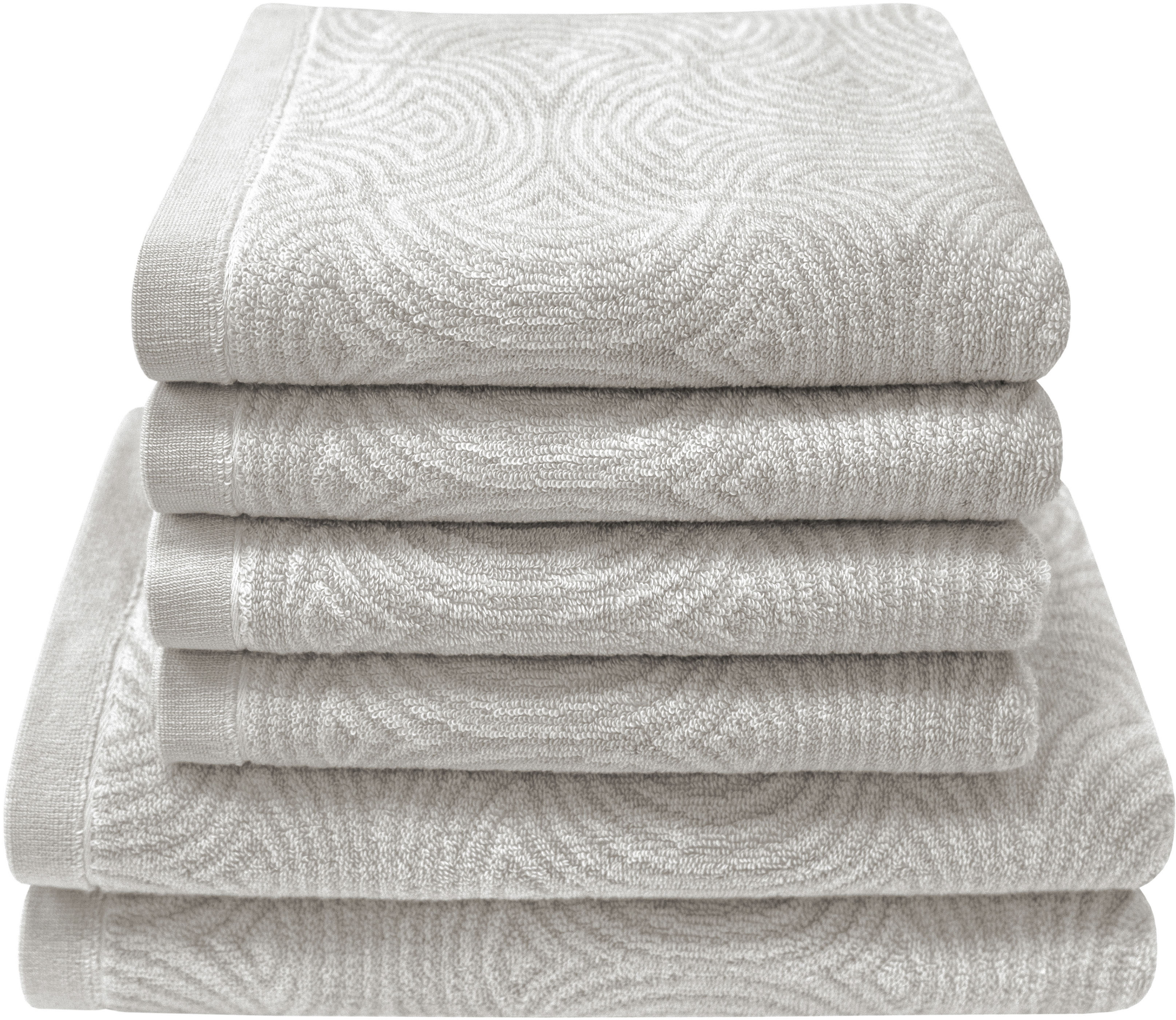 Dyckhoff Handtuch Set "Landscape" Set 6 Stk. Walkfrottier 4 Handtücher (50x100cm), 2 Duschtücher (70x140cm)