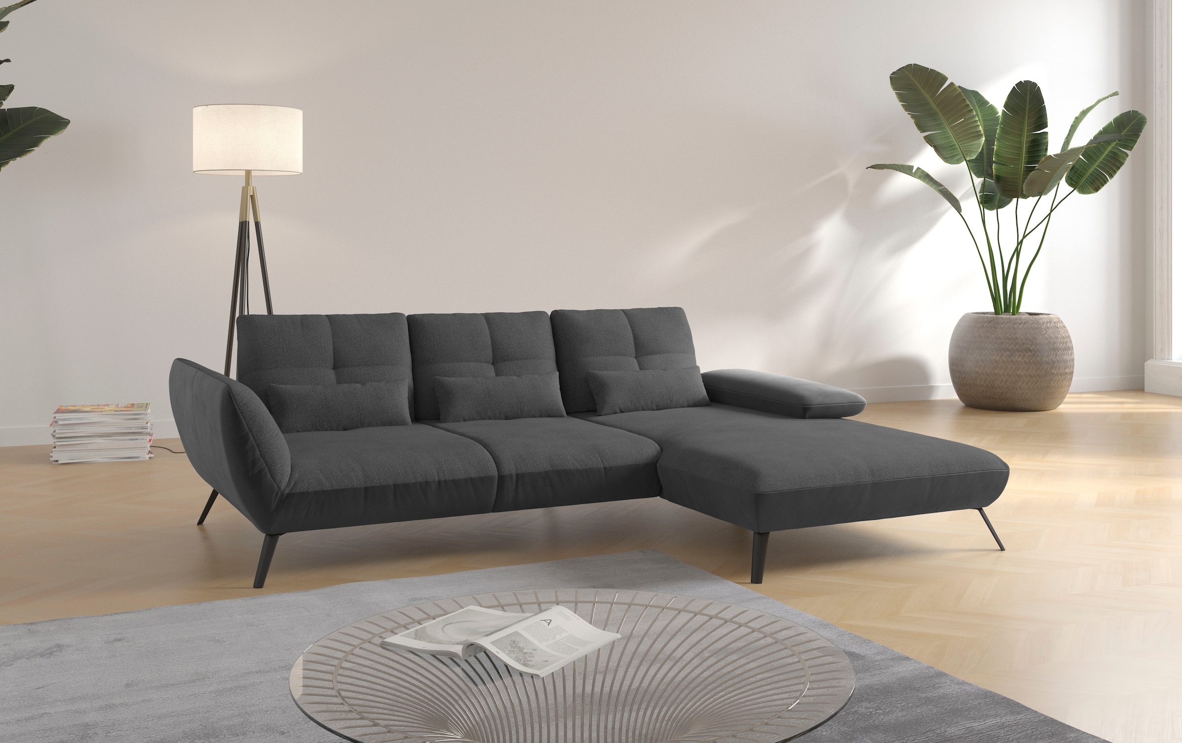 OTTO home Ecksofa "Mikado L-Form" inkl. Sitztiefenverstellung und Armteilverstellung