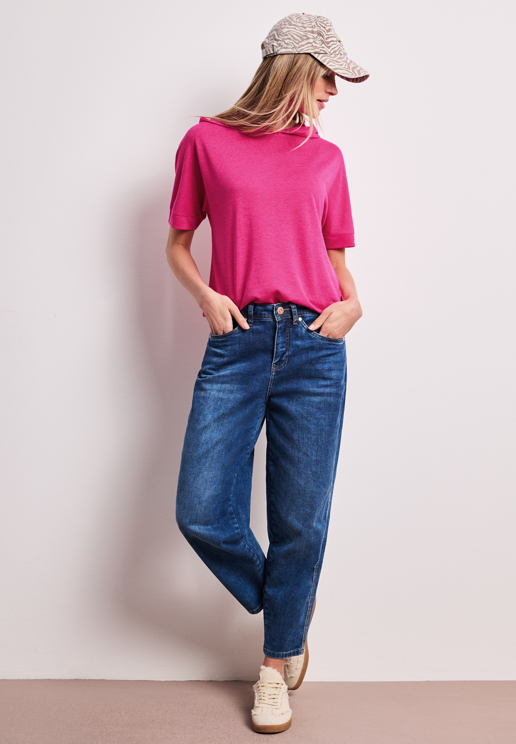 STREET ONE Kurzarmshirt mit Kapuze