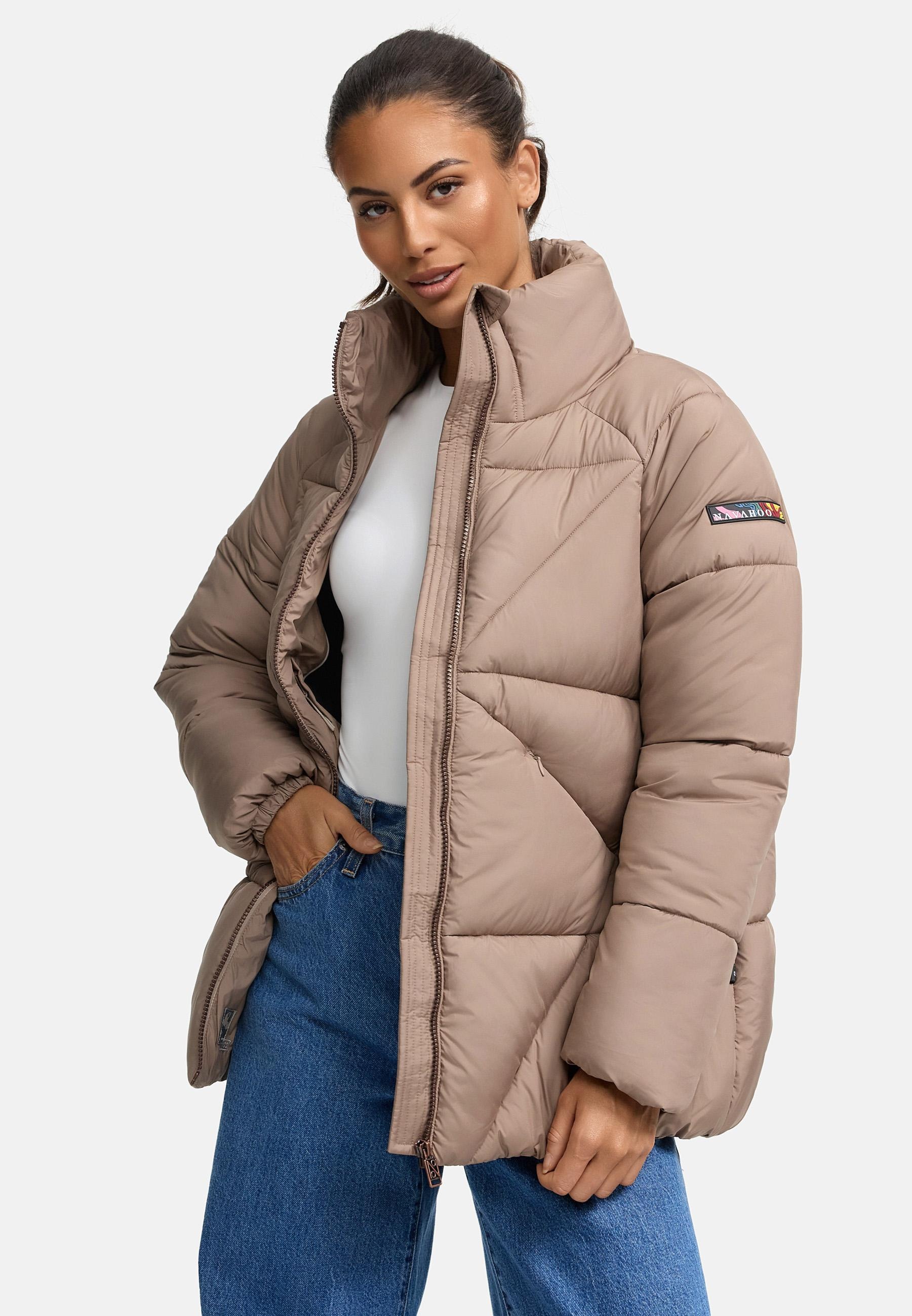 Navahoo Steppjacke »Schokolinaa 14«, ohne Kapuze, Winterjacke mit modischer Steppung & hohem Kragen