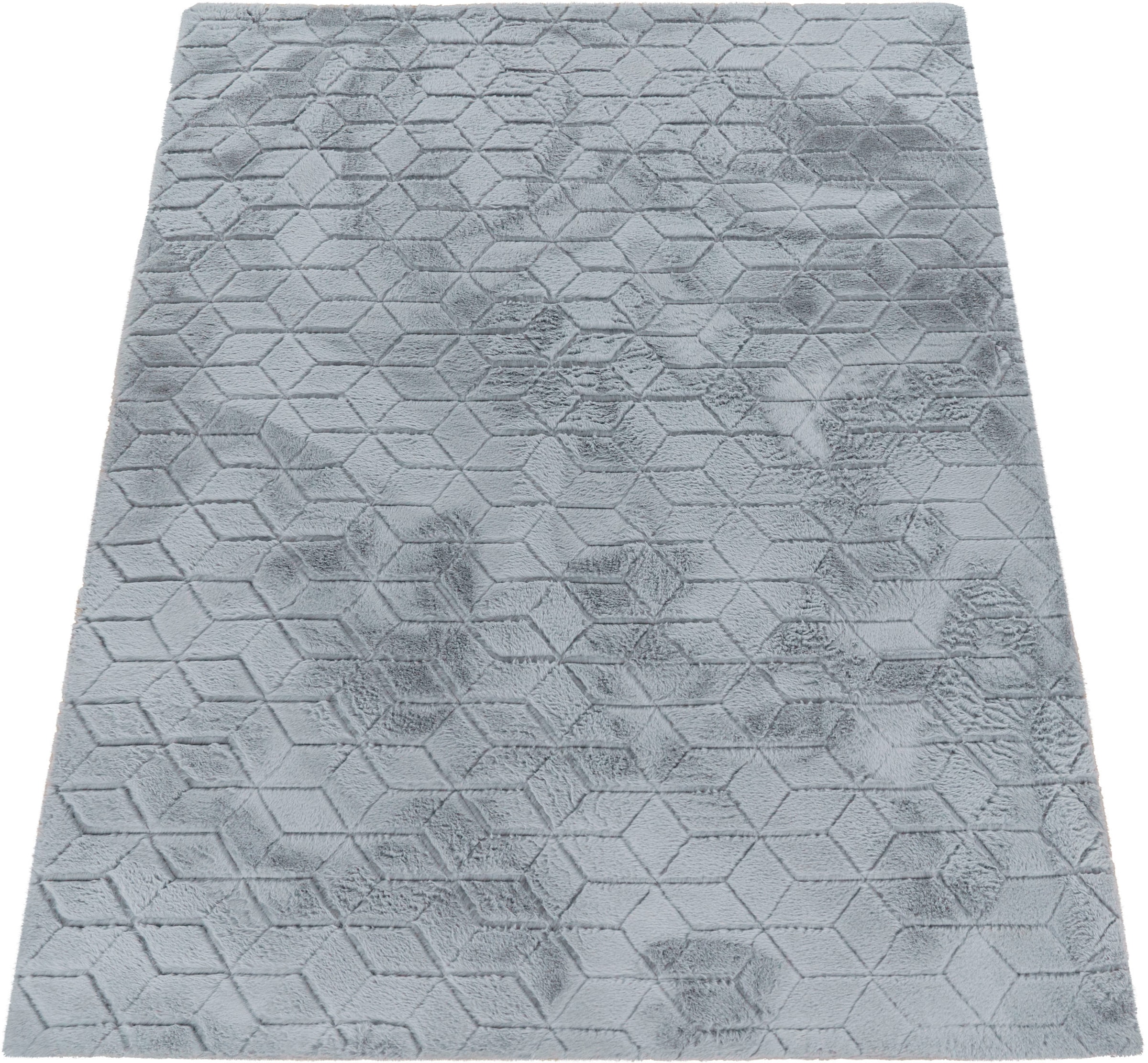 Paco Home "Arnheim 745" rechteckig 26 mm Höhe Uni Farben, modernes geometrisches Design, besonders weich