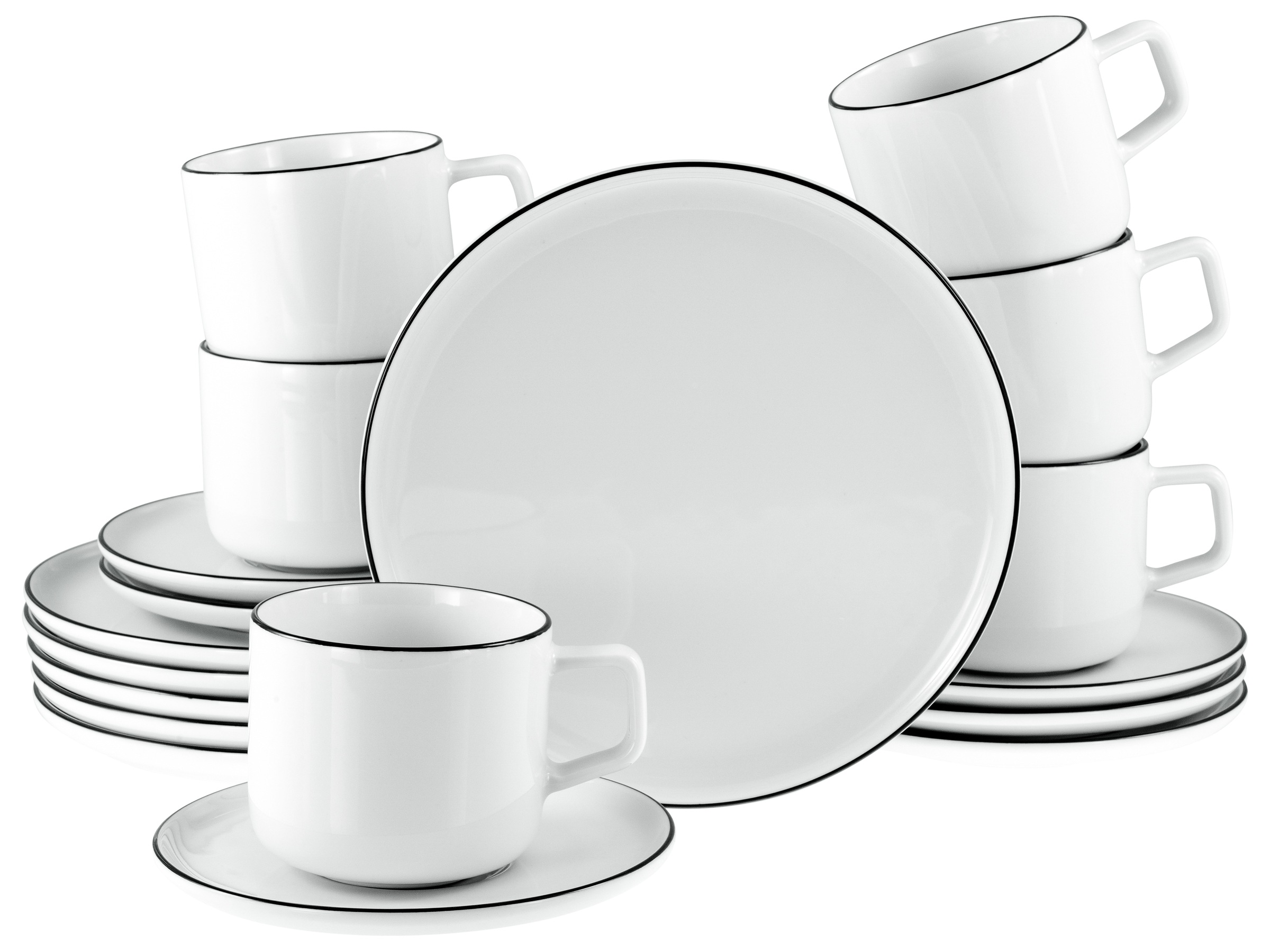 CreaTable Kaffeeservice "Chef Collection Black Line, Kaffee-Service 18-tlg" günstig online kaufen