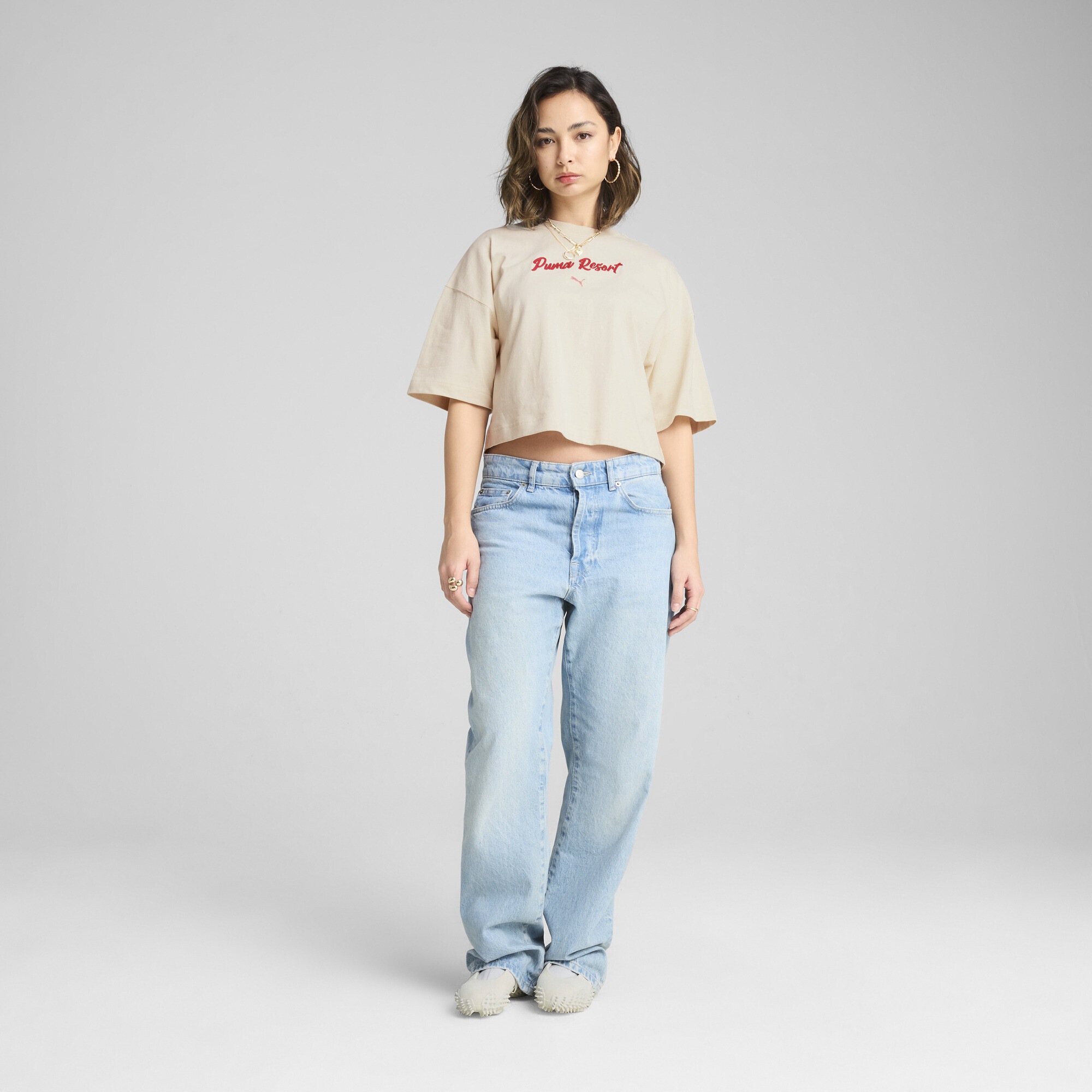 PUMA T-Shirt »PREMIUM ESS Oversized-T-Shirt mit Grafik Damen«