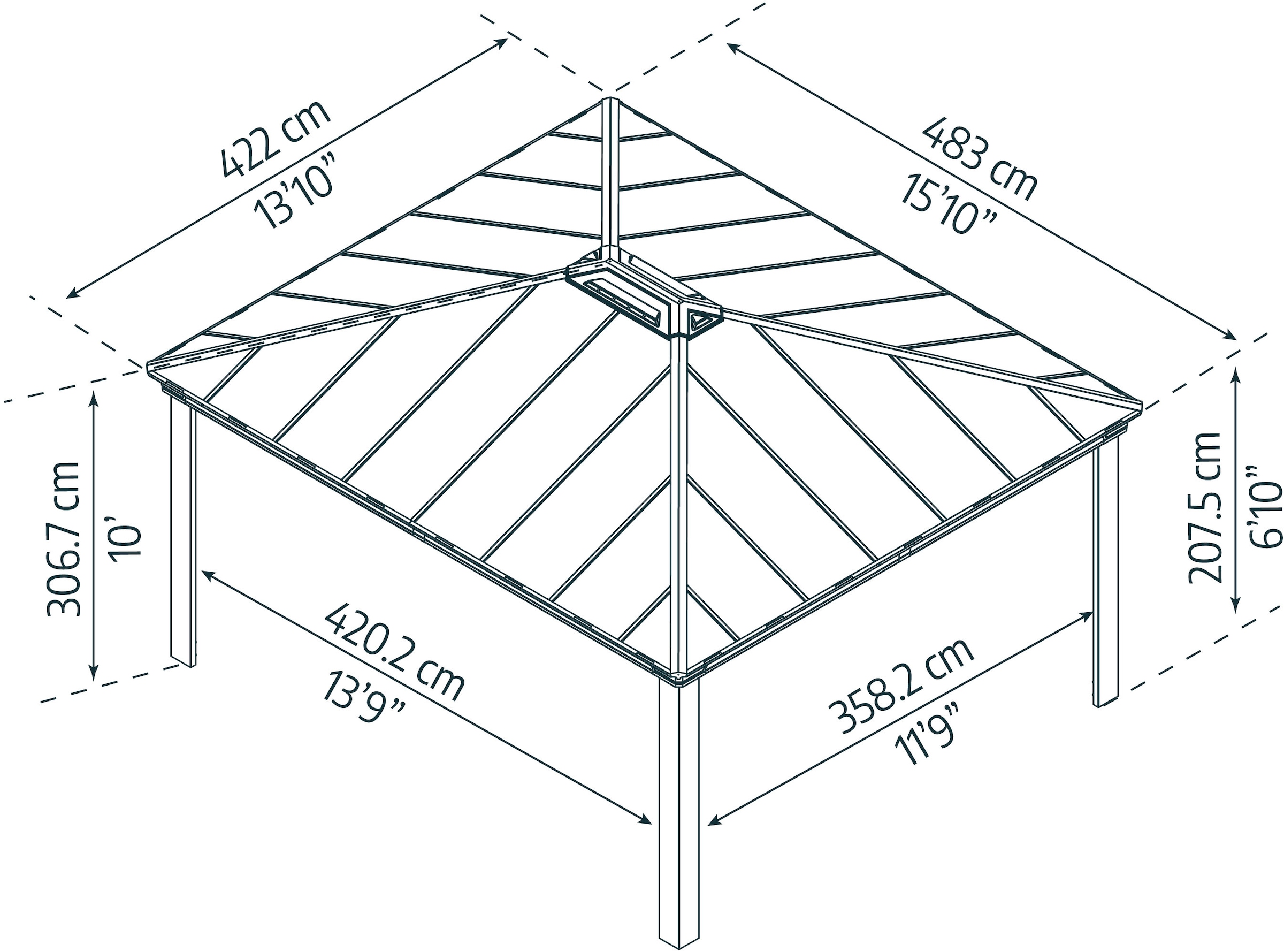 Palram - Canopia Pavillon »Dallas Garden Gazebo«, einfache DIY Montage