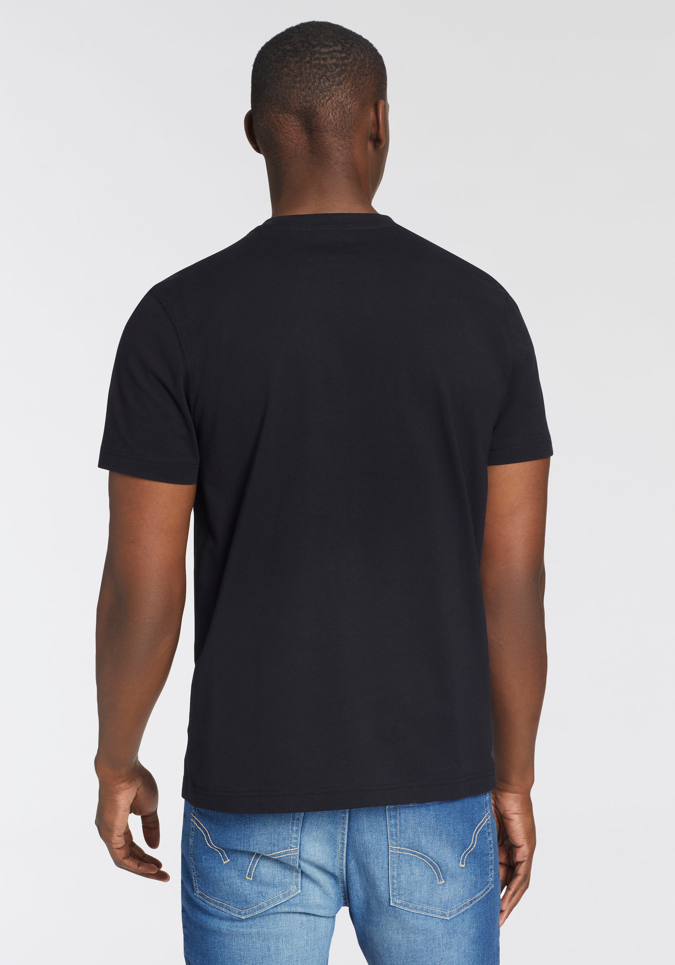 Man's World Rundhalsshirt, (Packung, 2 tlg., 2er Pack), Kurzarm, unifarben, Rundhals, aus Baumwolle