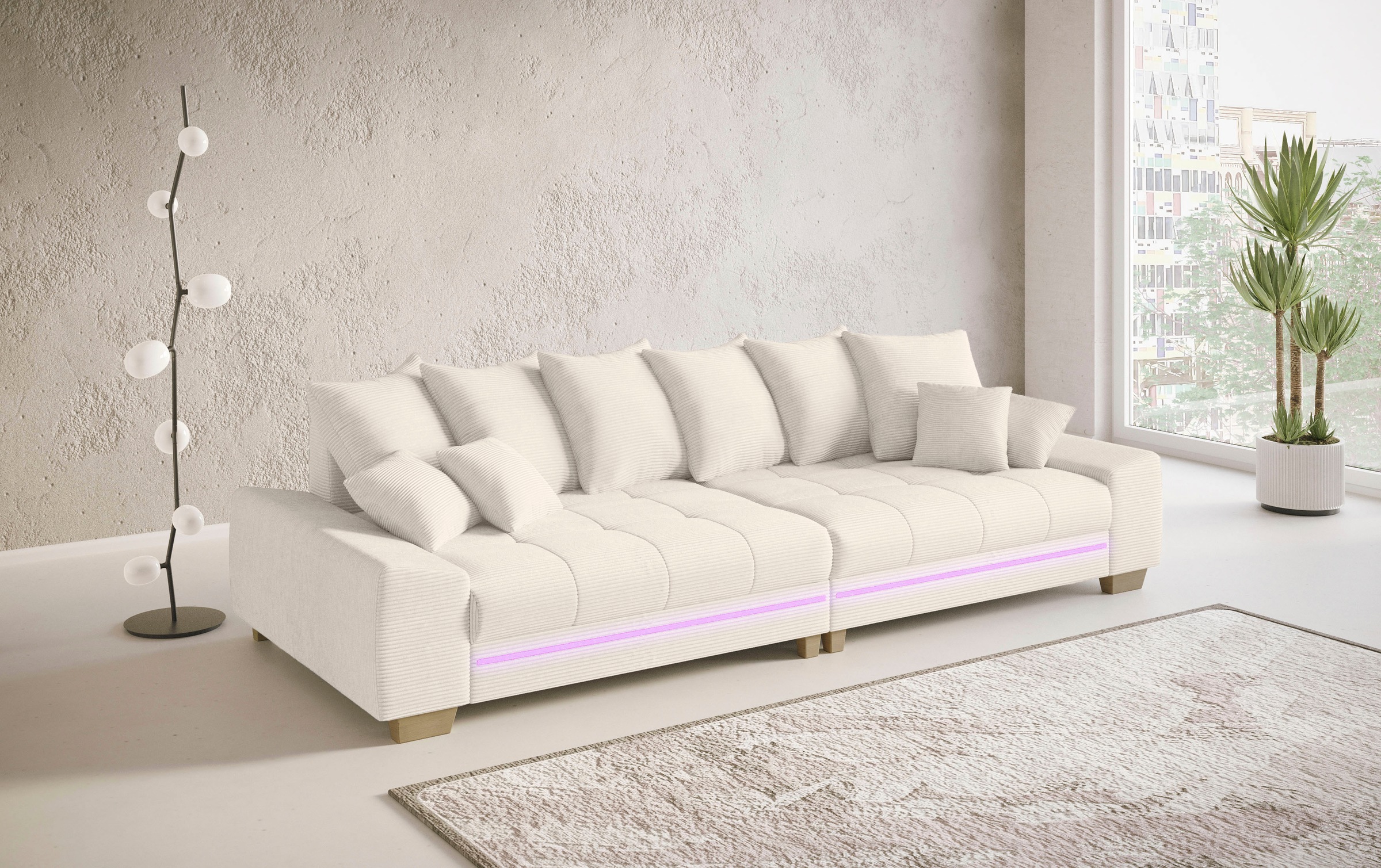 Mr. Couch Big-Sofa »Nikita II«, mit RGB-LED Beleuchtung, wahlweise mit Kaltschaum