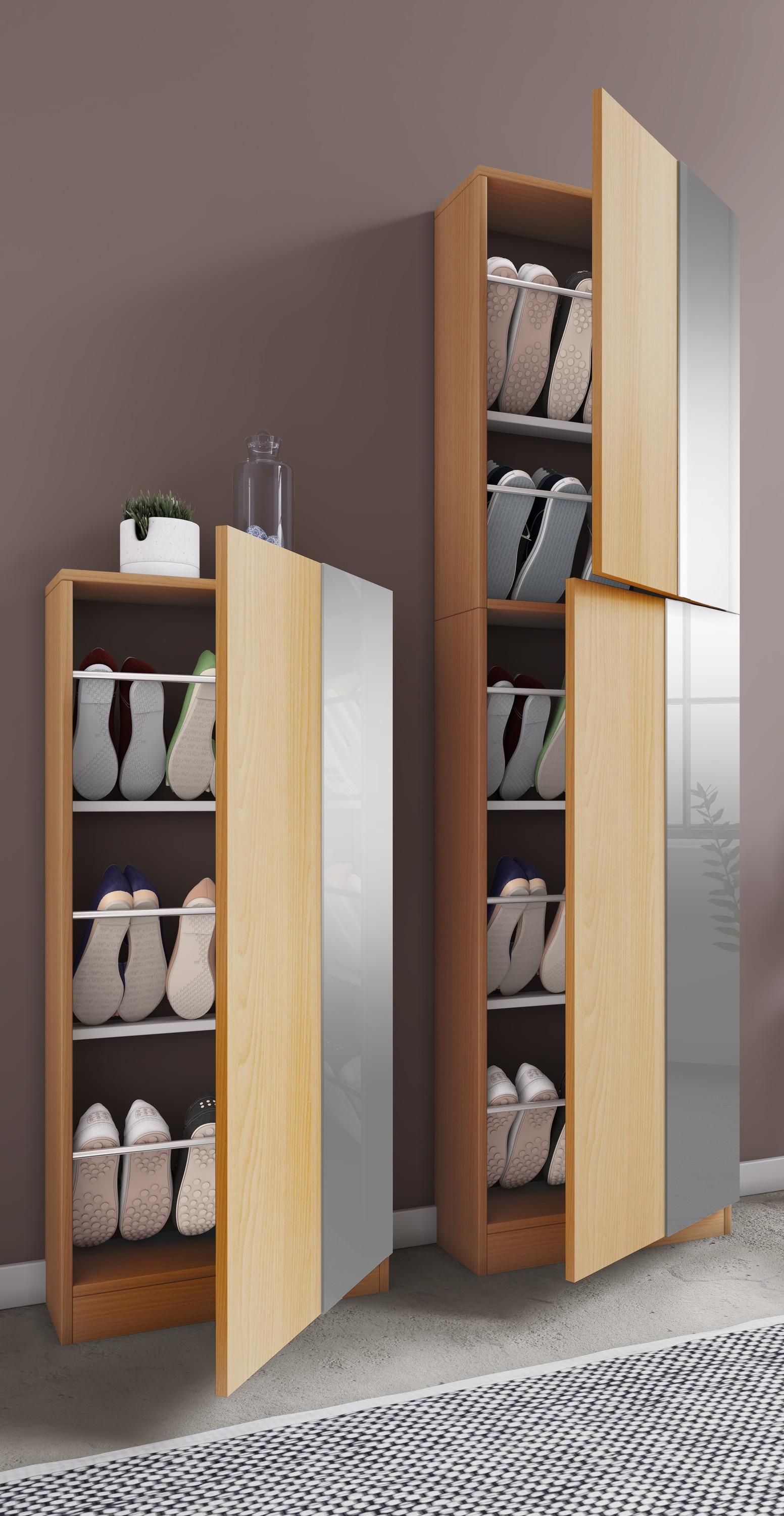 VCM Schuhschrank »Holz Schuhschrank Schuhkommode Fulisa L Spiegel«