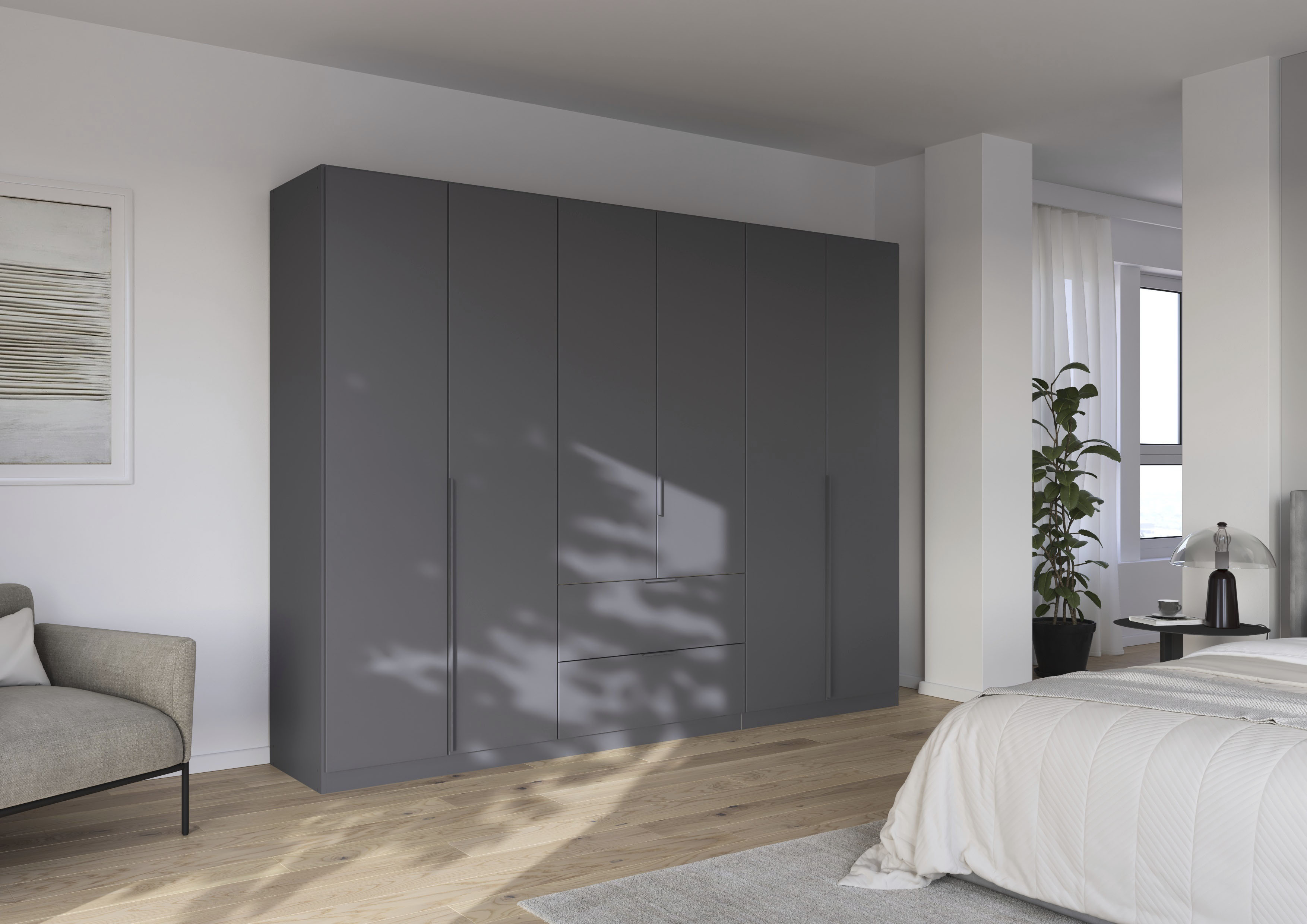 Thumbnail - OTTO home Drehtürenschrank "Kleiderschrank Schrank Garderobe AGORDO mit Dekor- oder Hochglanzfront" in zwei Griff-Farben...