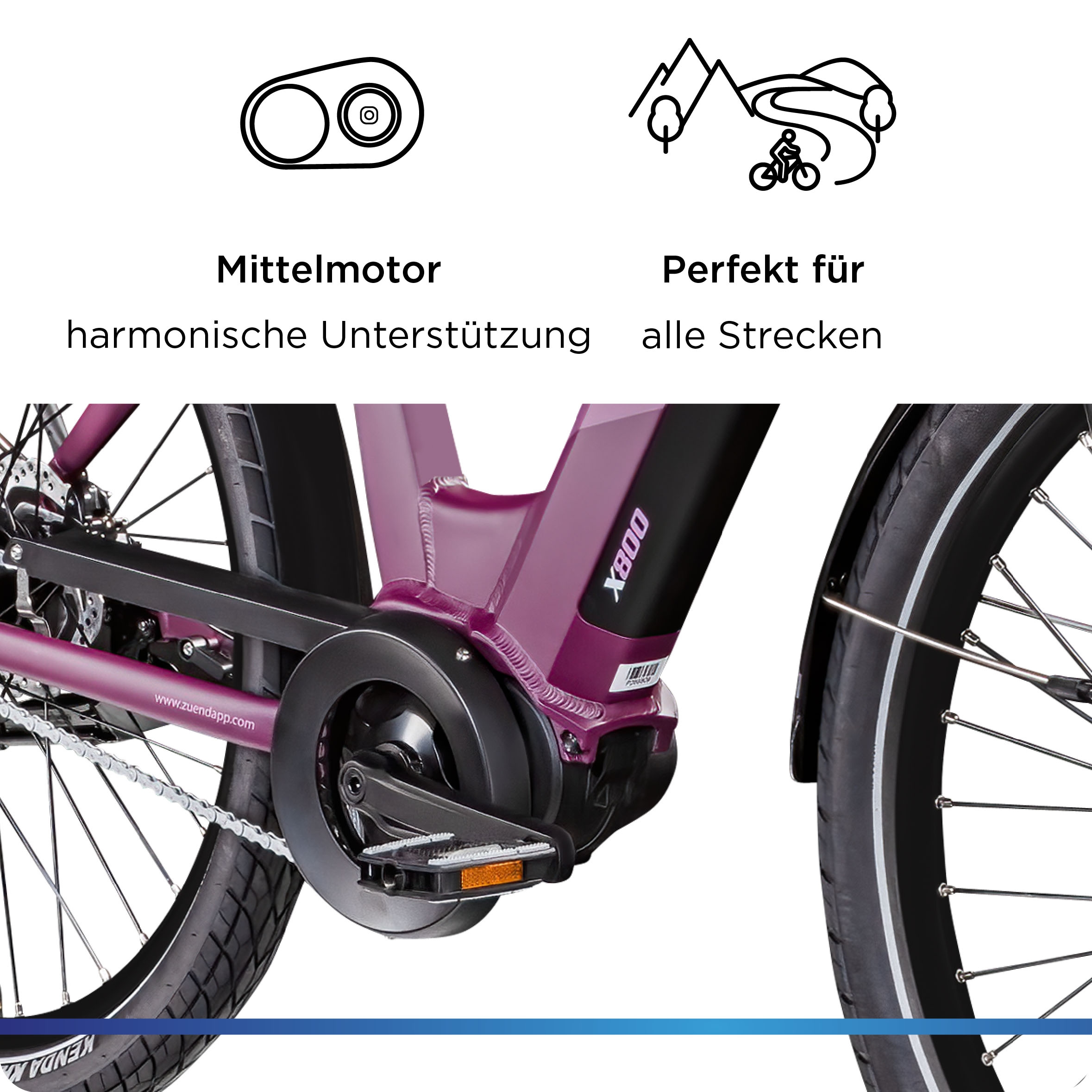 Zündapp E-Bike »X800«, 7 Gang, Mittelmotor 250 W