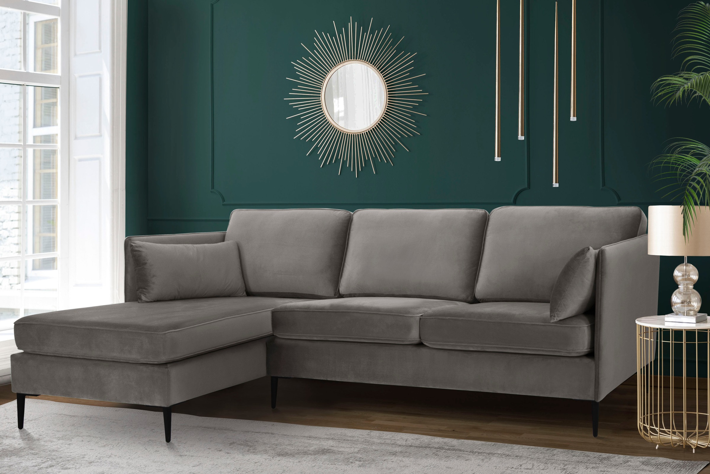 Home affaire "Light L-Form" inklusive loser Zierkissen, mit schmalen Armleh günstig online kaufen