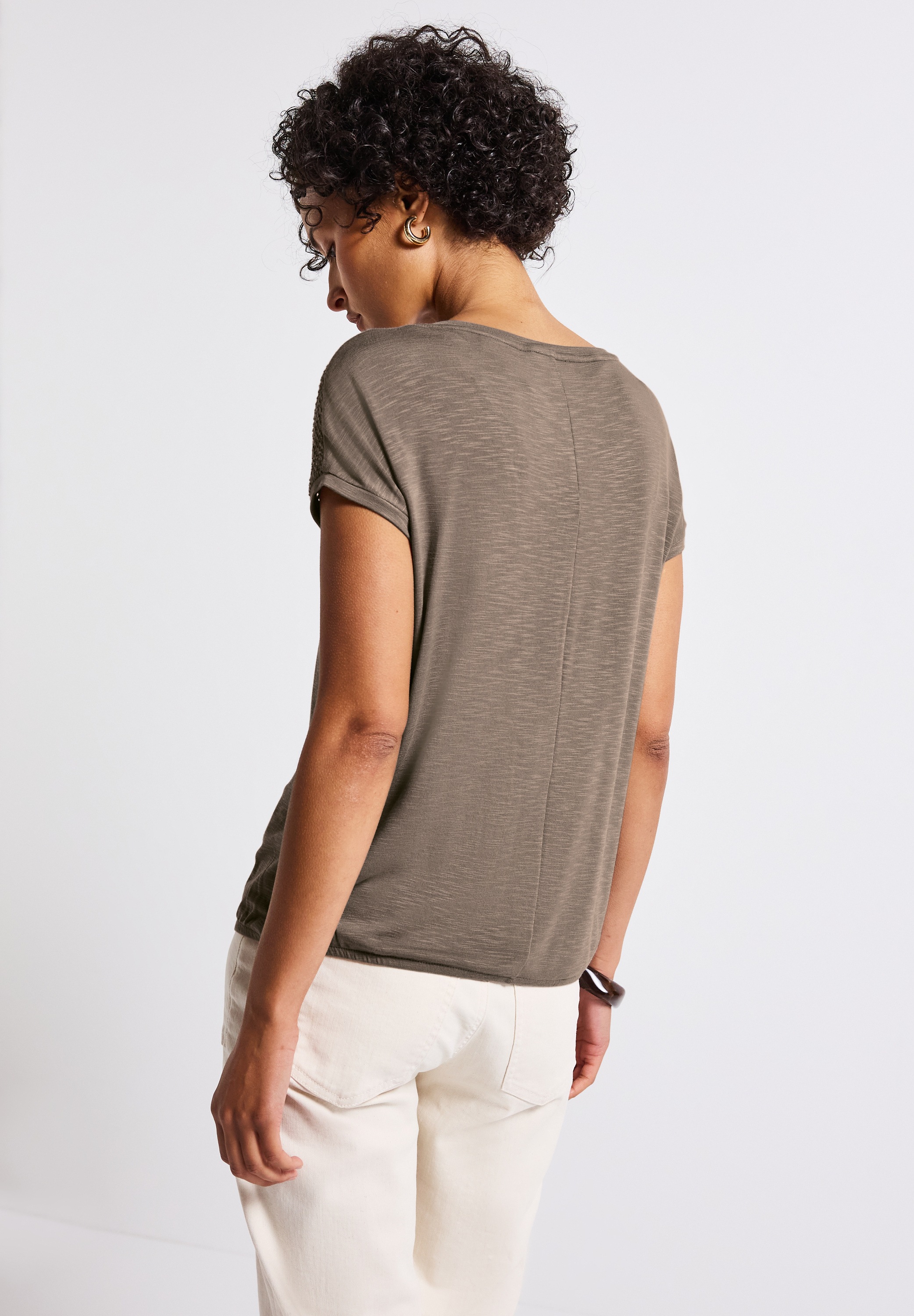 STREET ONE T-Shirt, aus elastischem Materialmix günstig online kaufen