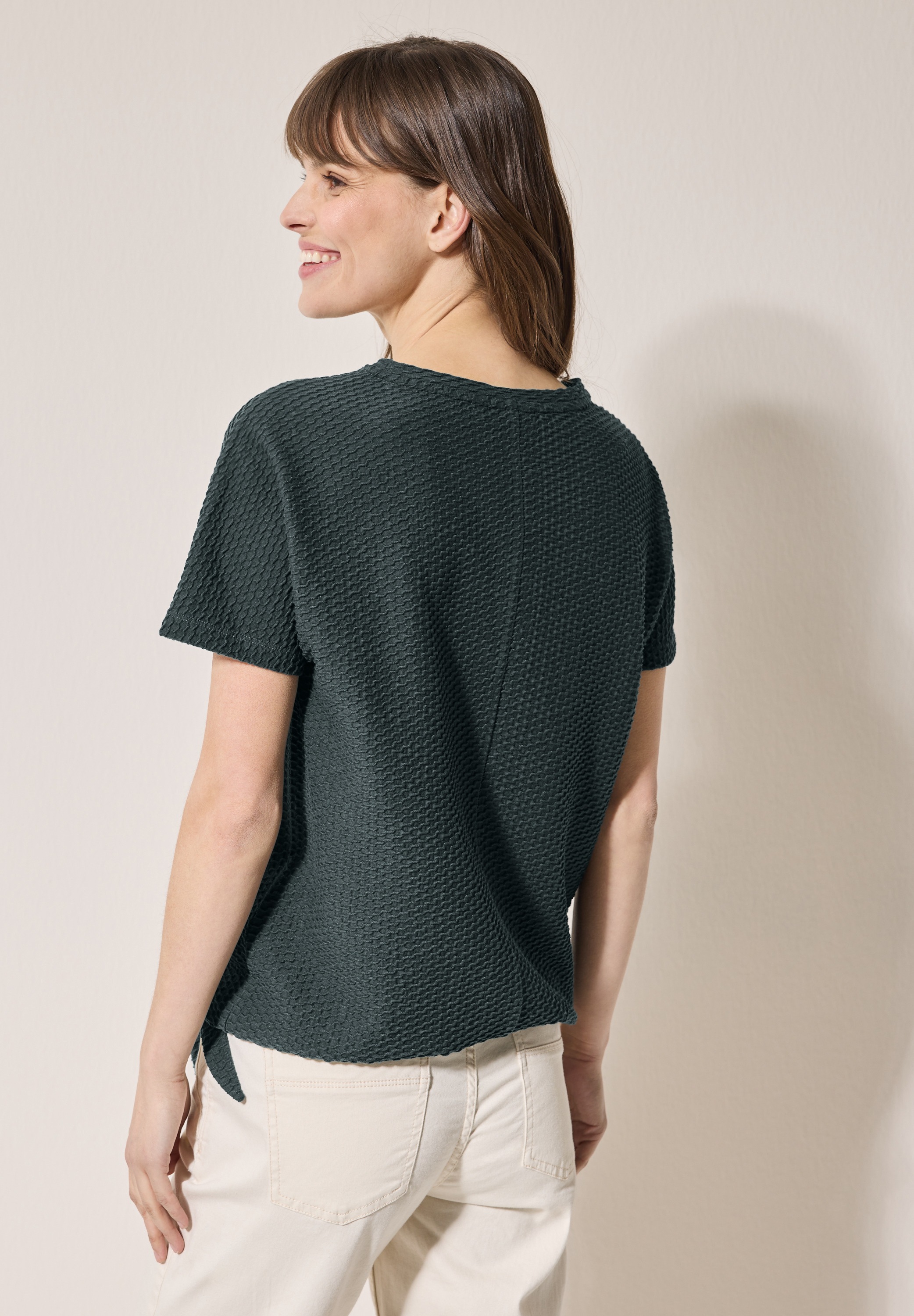 Cecil T-Shirt, mit Knotendetail am Saum günstig online kaufen