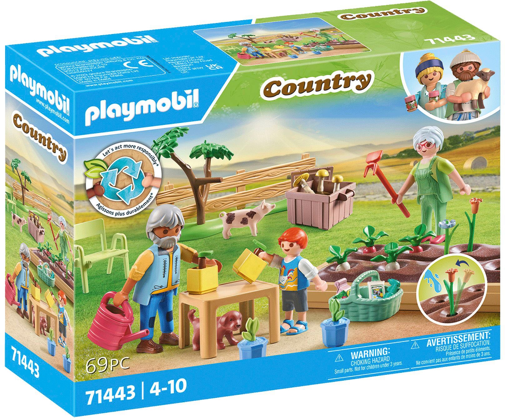 Playmobil® Konstruktions-Spielset »Idyllischer Gemüsegarten bei den Großeltern (71443), Country«, (69 St.), teilweise aus recyceltem Material; Made in Europe