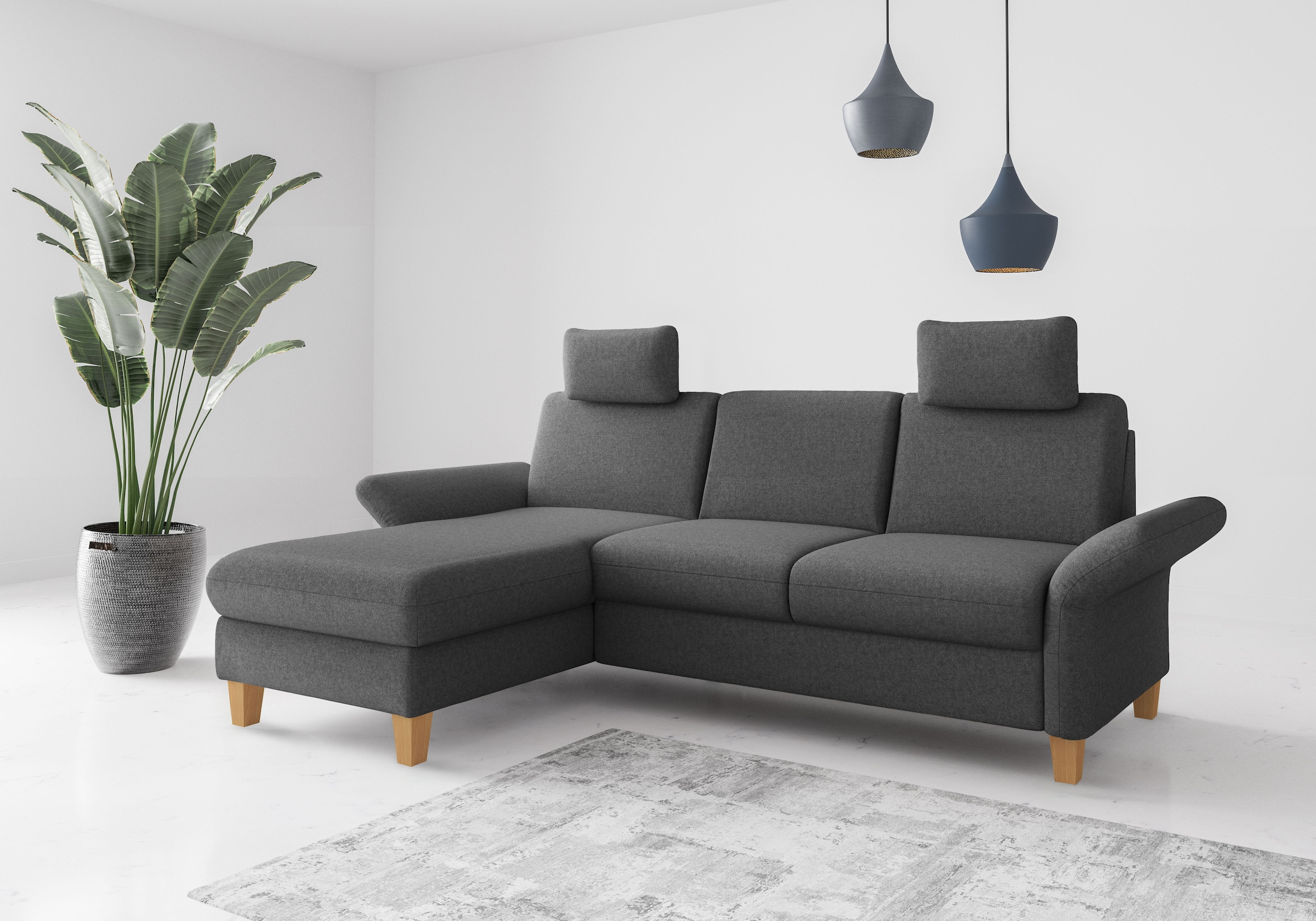 Home affaire Ecksofa "Rochelle", wahlweise mit Armlverstellung, Klappbett m günstig online kaufen