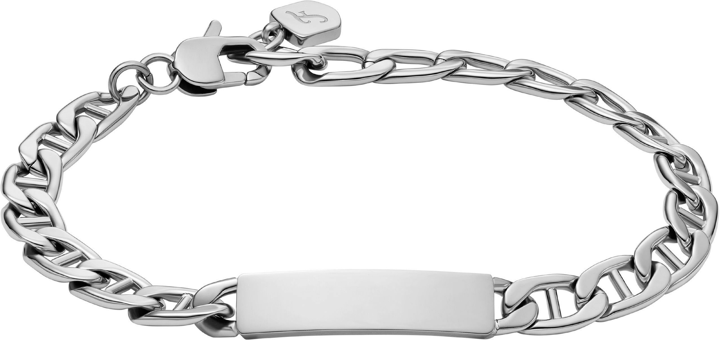 Armband FOSSIL "Schmuck Geschenk Edelstahl Armkette Drew", silber (edelstahlfarben), Armbänder, Damen, 21,6cm, Edelstahl, Armband