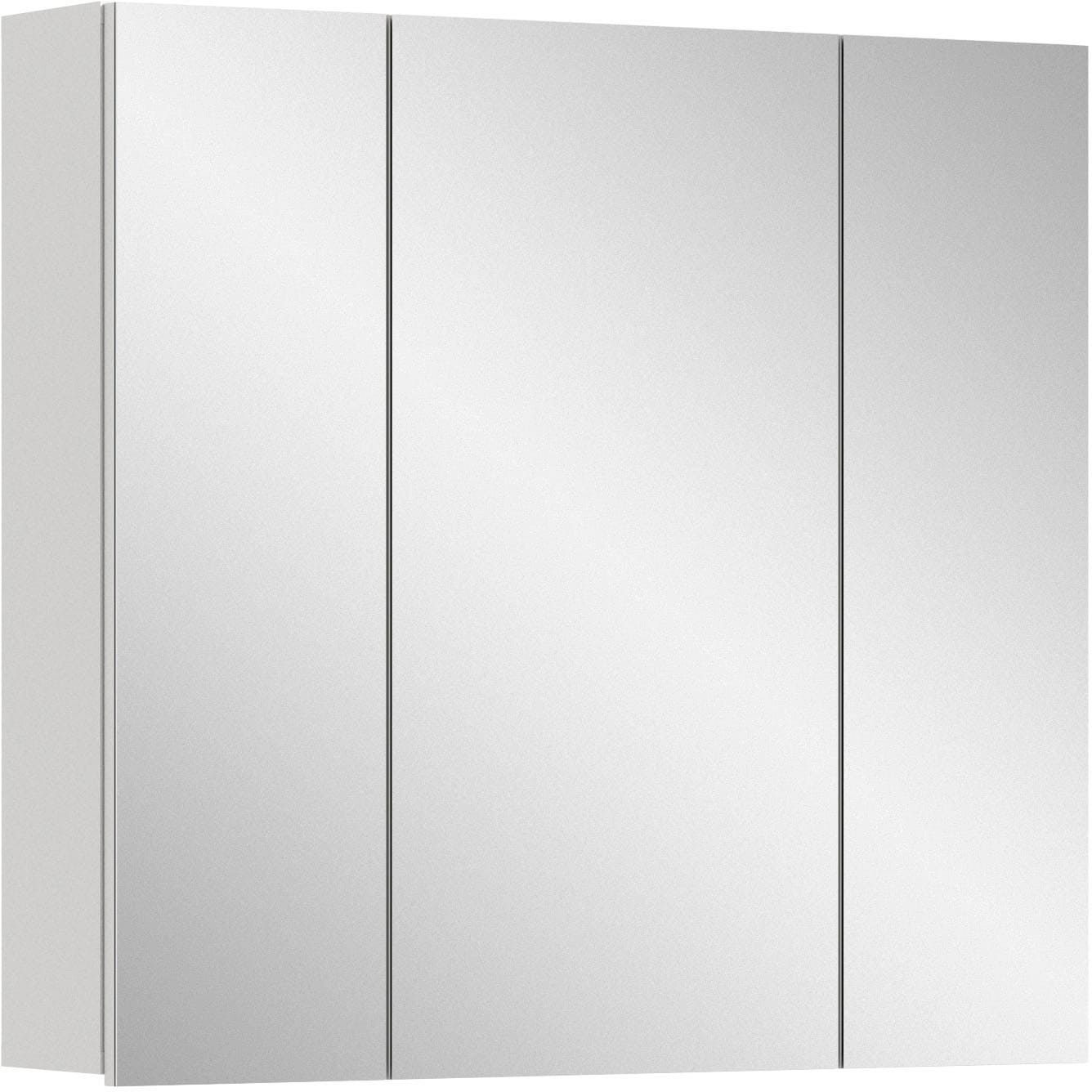 welltime Spiegelschrank "BIEL, Breite 82 cm, 3 Türen, 6 Einlegeböden, 9 Fächer" 1 Stk. tlg. Badmöbel, Badschrank, Schrank, Wandschrank, Bad, Badezimmer