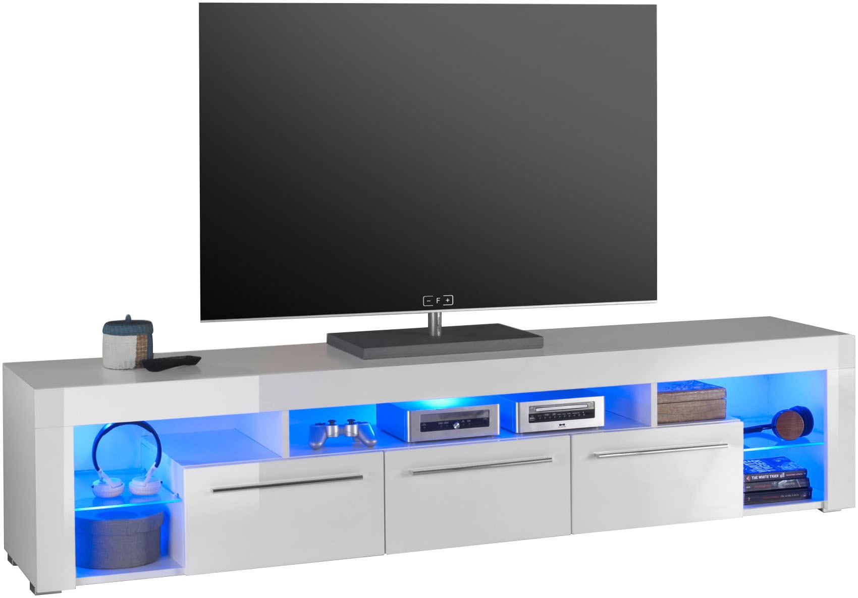 Stolkom TV-Schrank »Goal«, 3 Schubkästen, 5 offenen Fächern, Stellmaß 200/44/44 cm