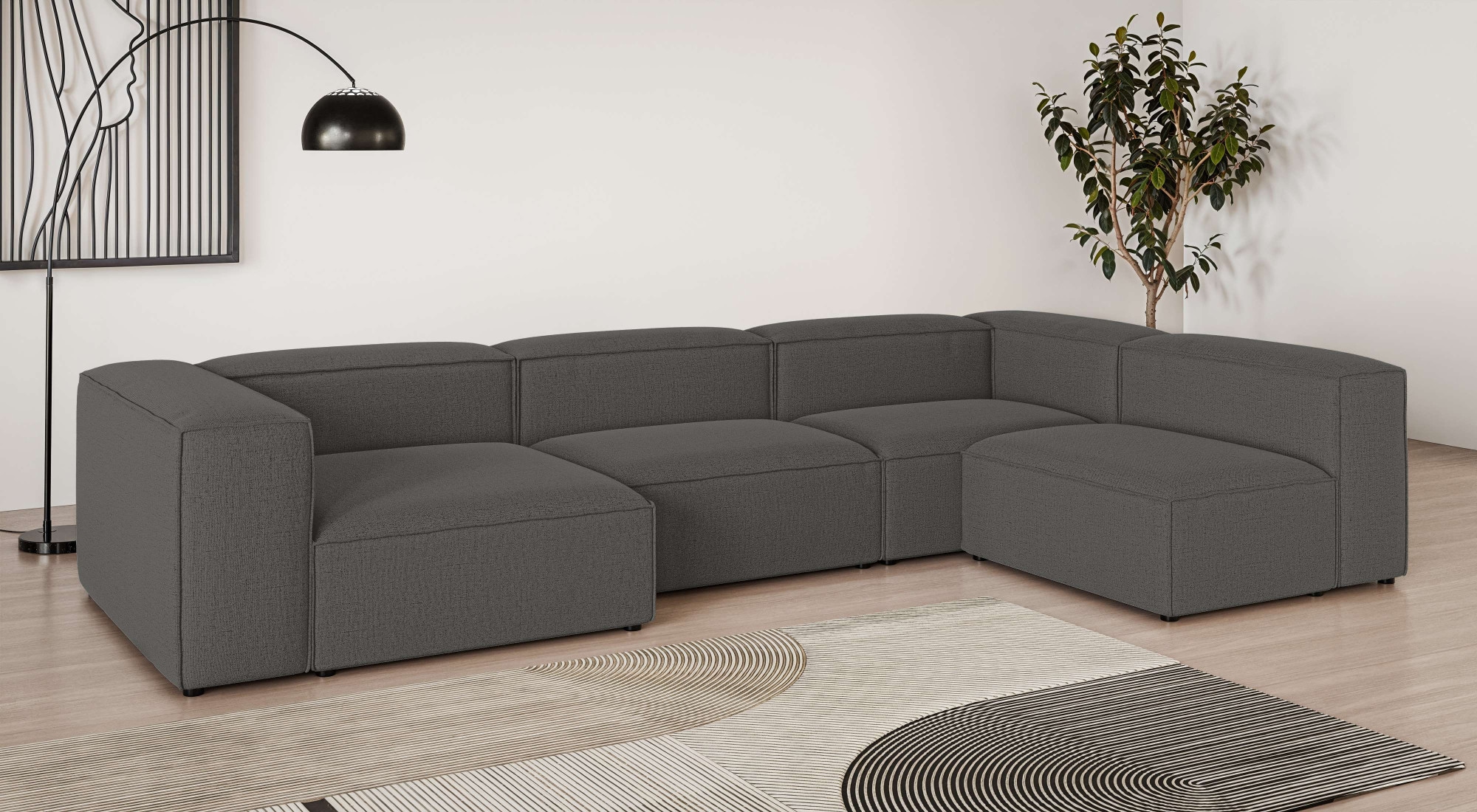 OTTO home Wohnlandschaft "HAILY U-Form mit Ottomane links/rechts, Maße B/T/ günstig online kaufen