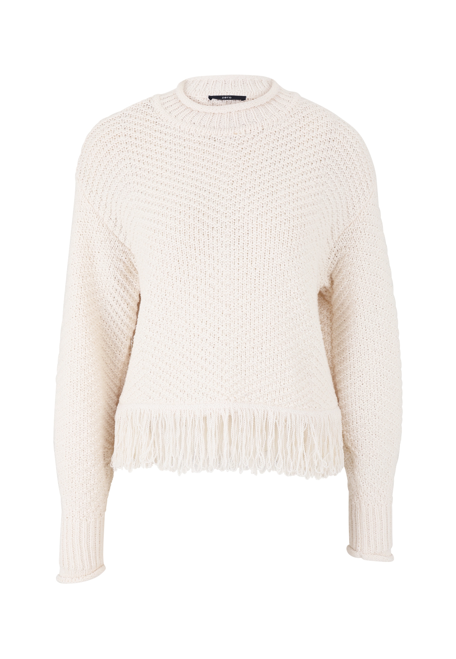 Zero Strickpullover »zero Damen Pullover mit Fransen«, (1 tlg.), Fransen