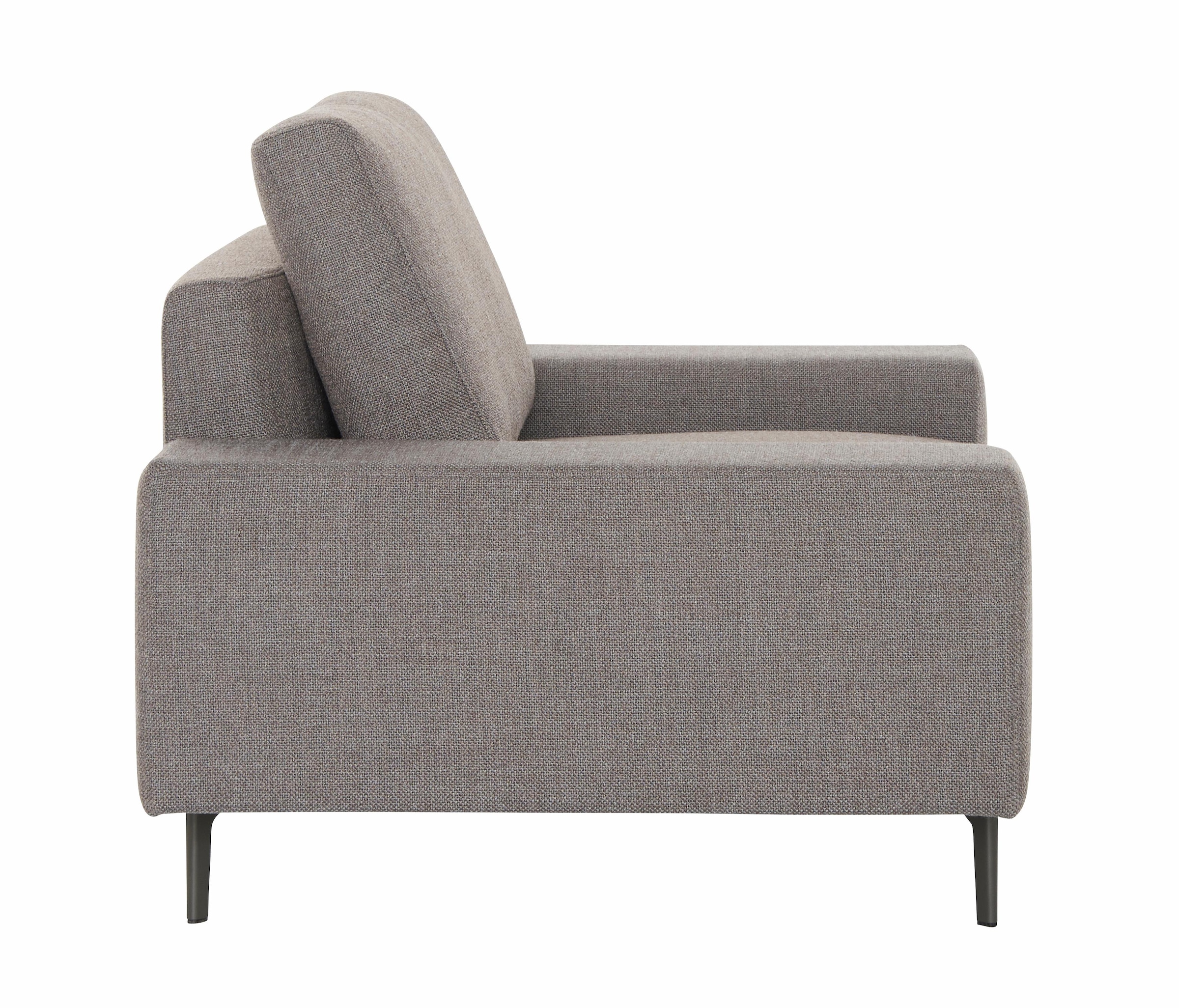 sofa Breite BAUR umbragrau, breit in niedrig, hülsta Sessel Armlehne Alugussfüße 120 | cm »hs.450«,