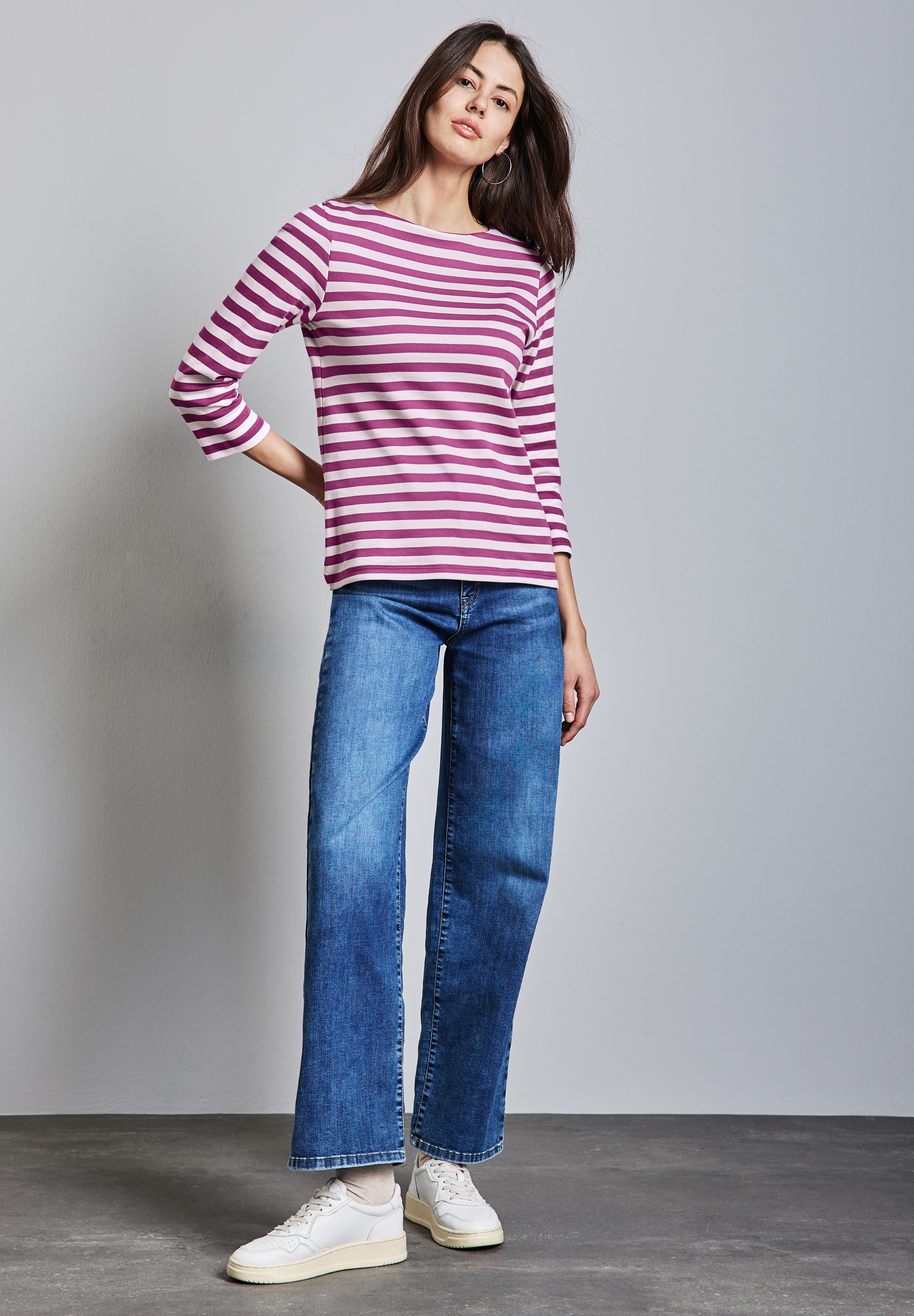 STREET ONE 3/4-Arm-Shirt, aus reiner Baumwolle