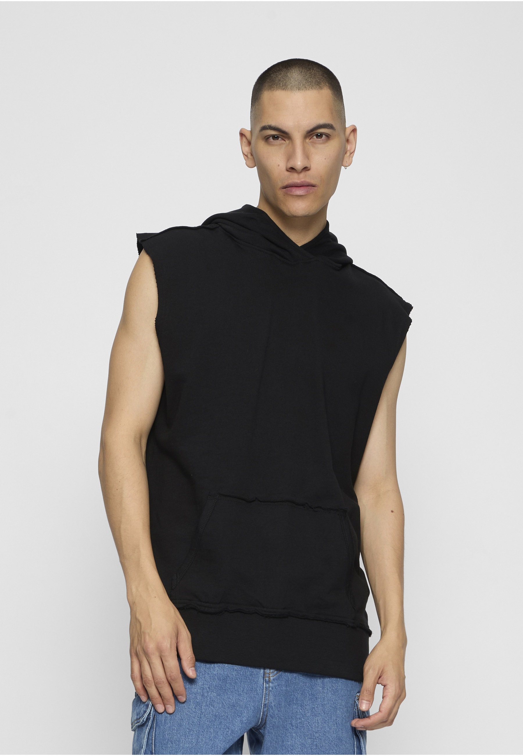 URBAN CLASSICS Rundhalspullover »Urban Classics Herren Open Edge Sleeveless Hoody« 1 Stk.